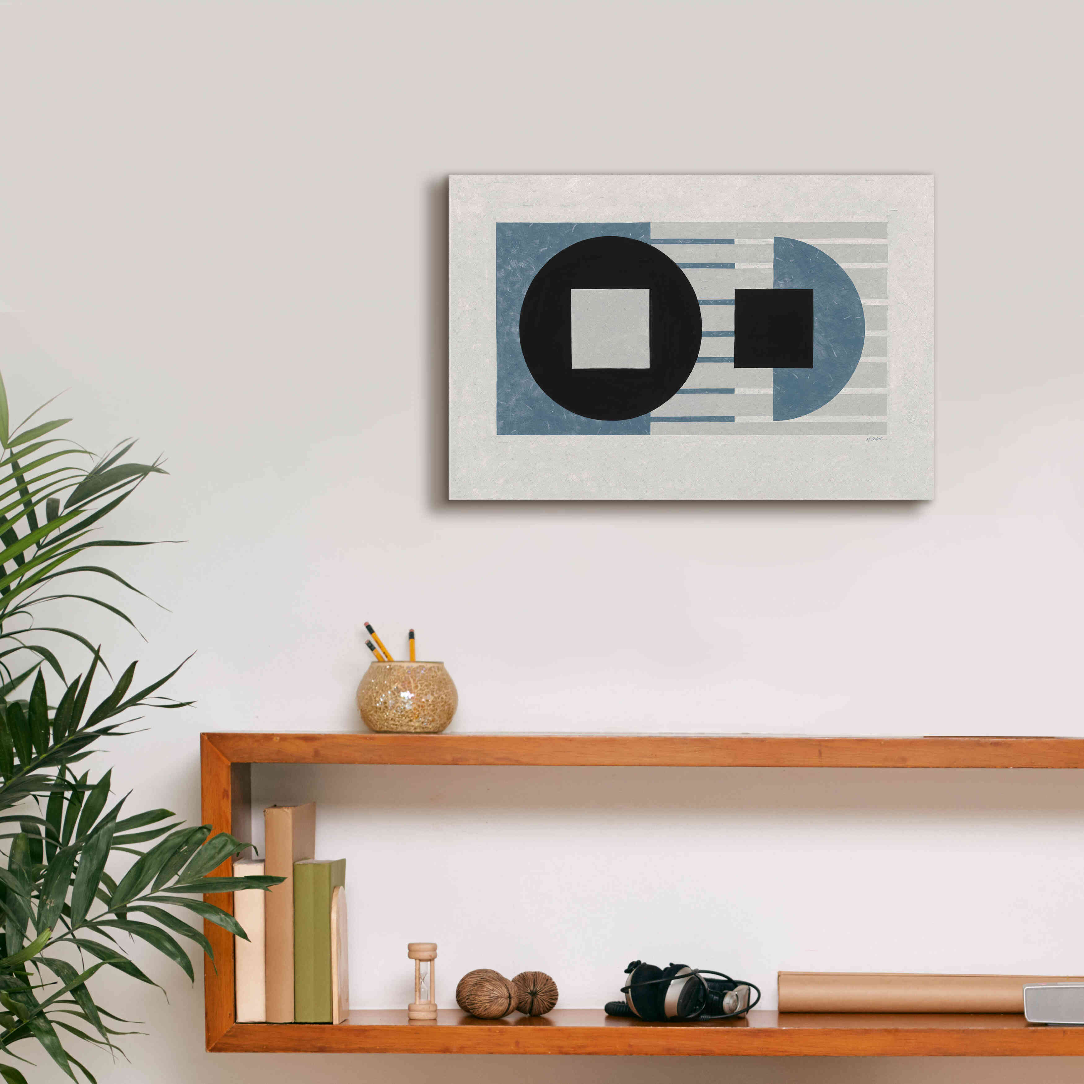 'Laterally Speaking Blue' by Mike Schick, Giclee Canvas Wall Art,18 x 12