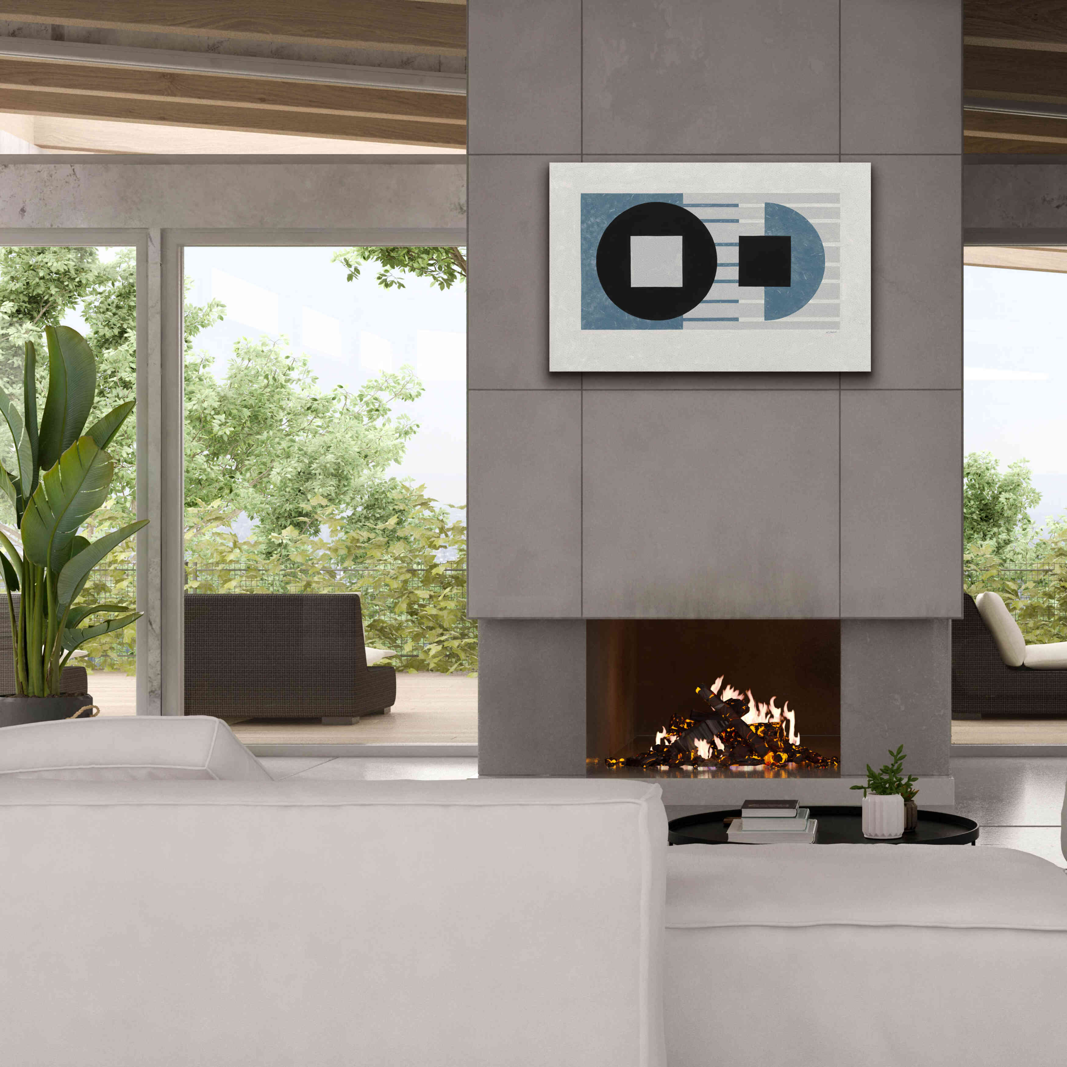 'Laterally Speaking Blue' by Mike Schick, Giclee Canvas Wall Art,40 x 26