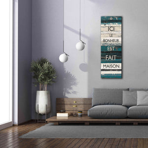 'Blue Zephyr Quote IV' by Mike Schick, Giclee Canvas Wall Art,20 x 60