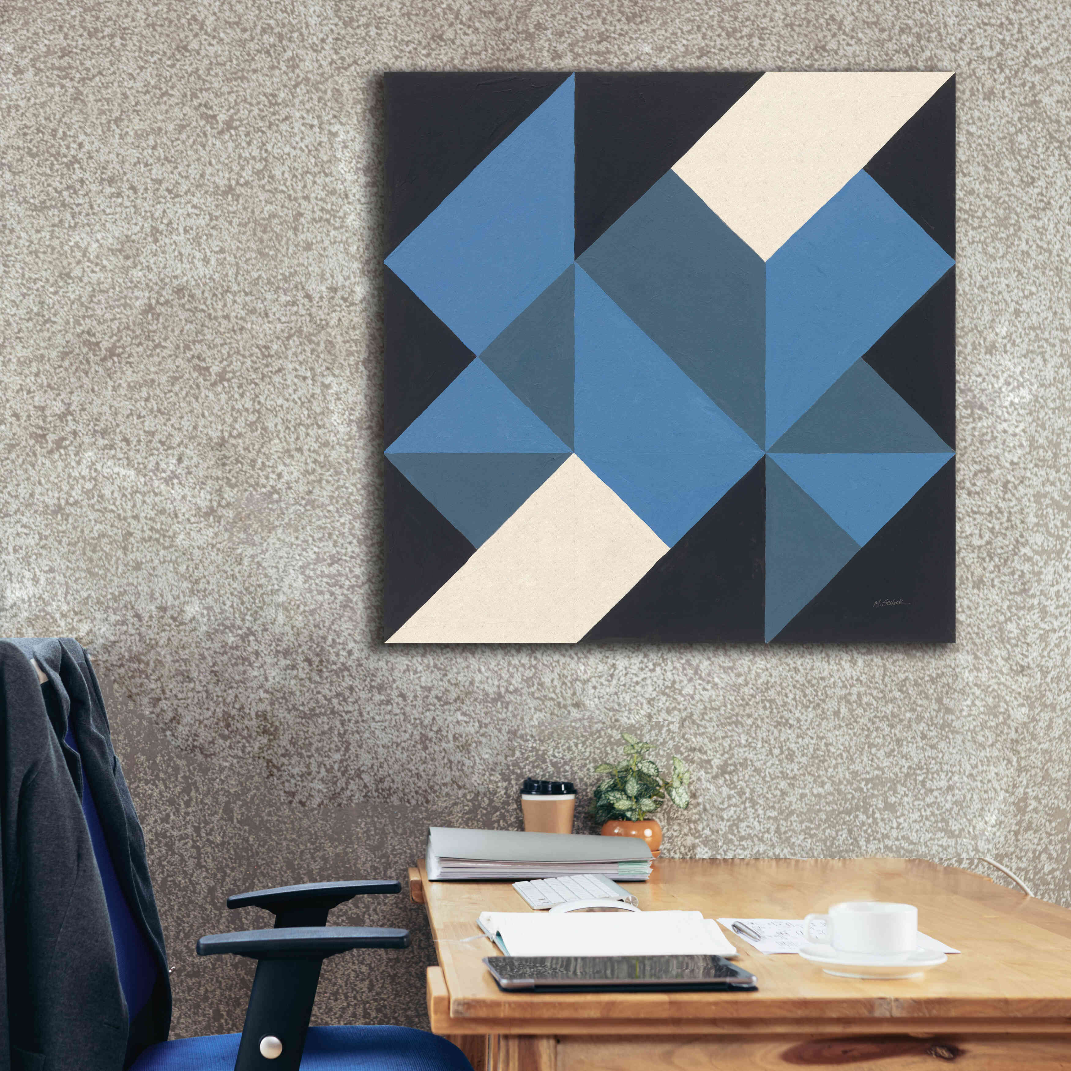 'Triangles I' by Mike Schick, Giclee Canvas Wall Art,37x37