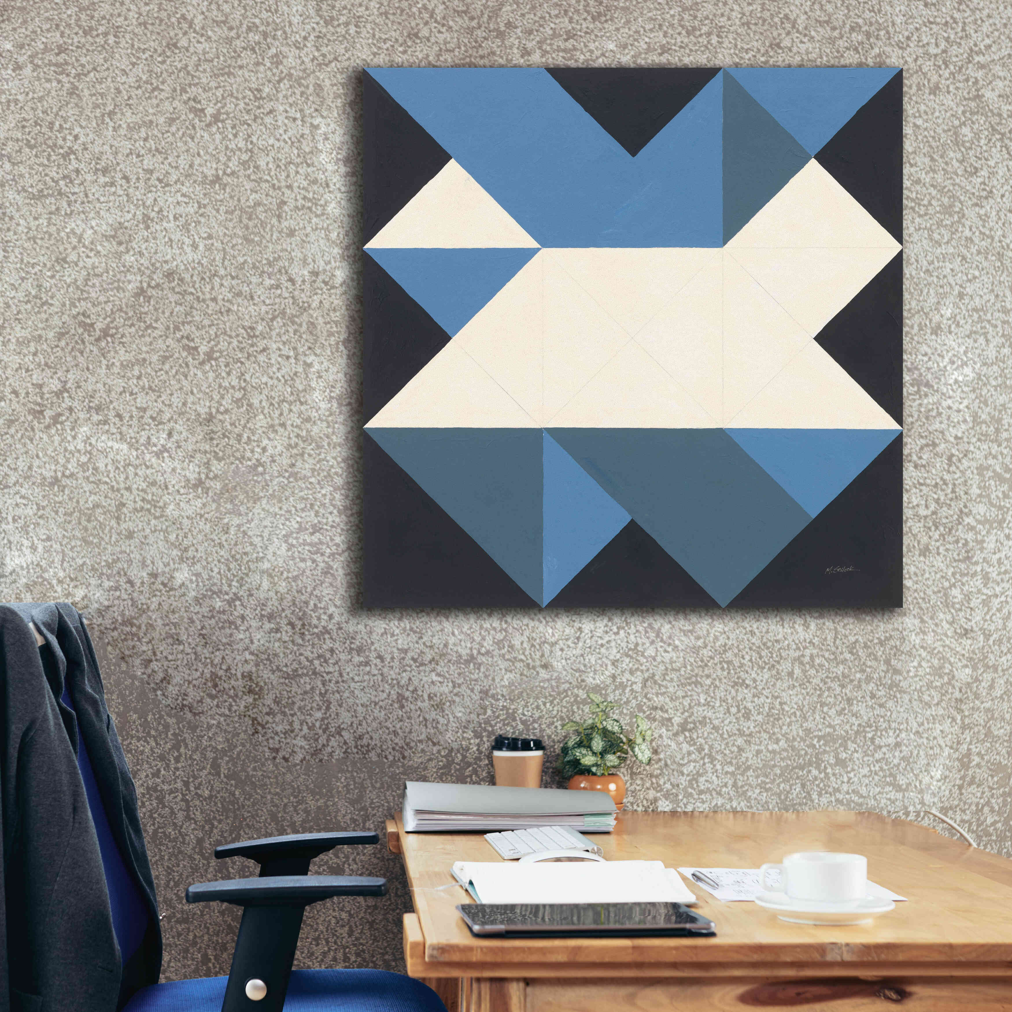 'Triangles III' by Mike Schick, Giclee Canvas Wall Art,37x37