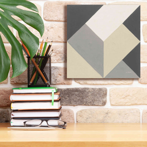 Image of 'Triangles I Neutral Crop' by Mike Schick, Giclee Canvas Wall Art,12x12