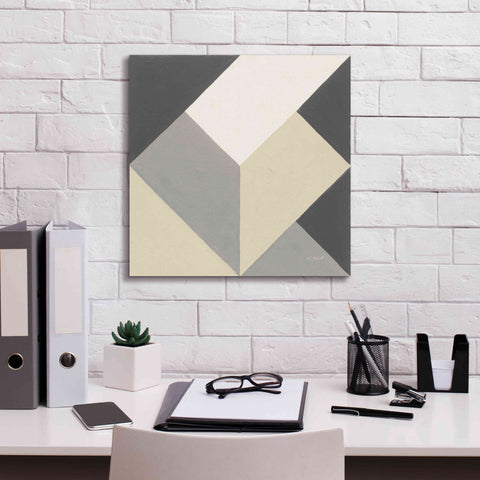 Image of 'Triangles I Neutral Crop' by Mike Schick, Giclee Canvas Wall Art,18x18