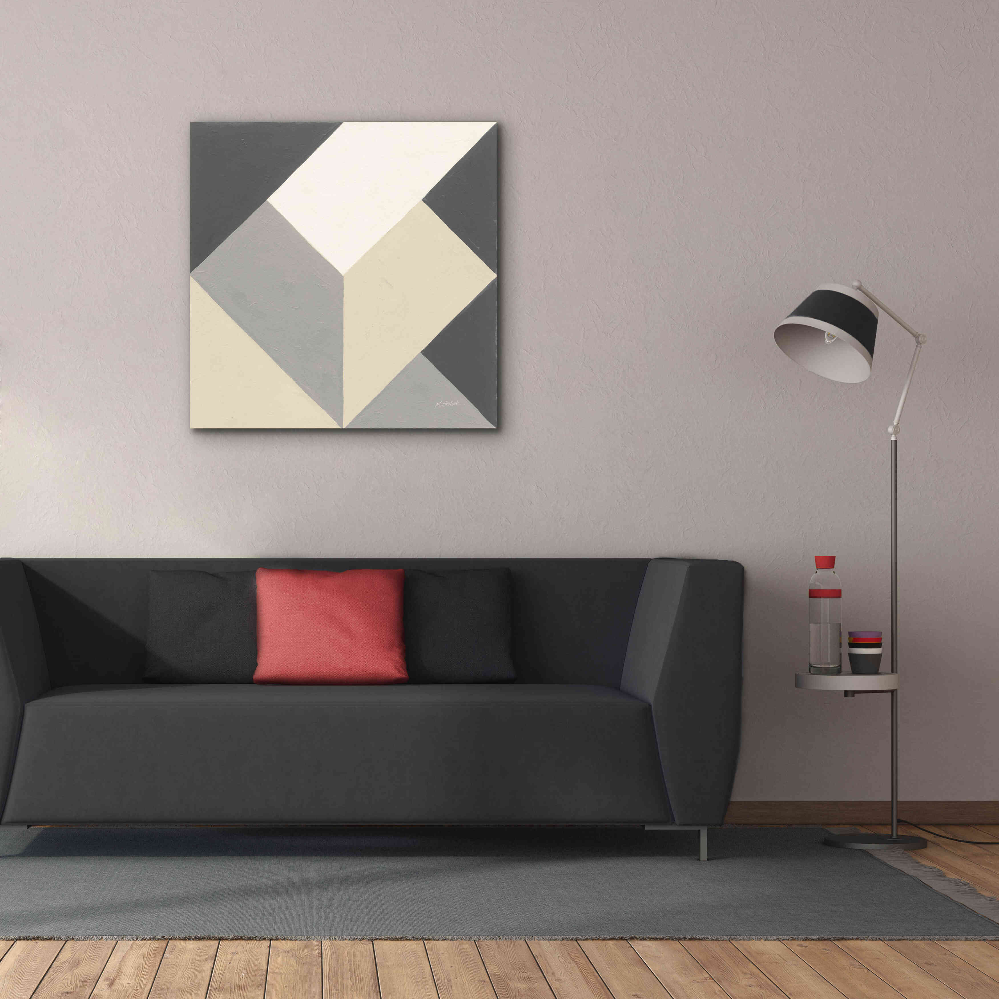 'Triangles I Neutral Crop' by Mike Schick, Giclee Canvas Wall Art,37x37