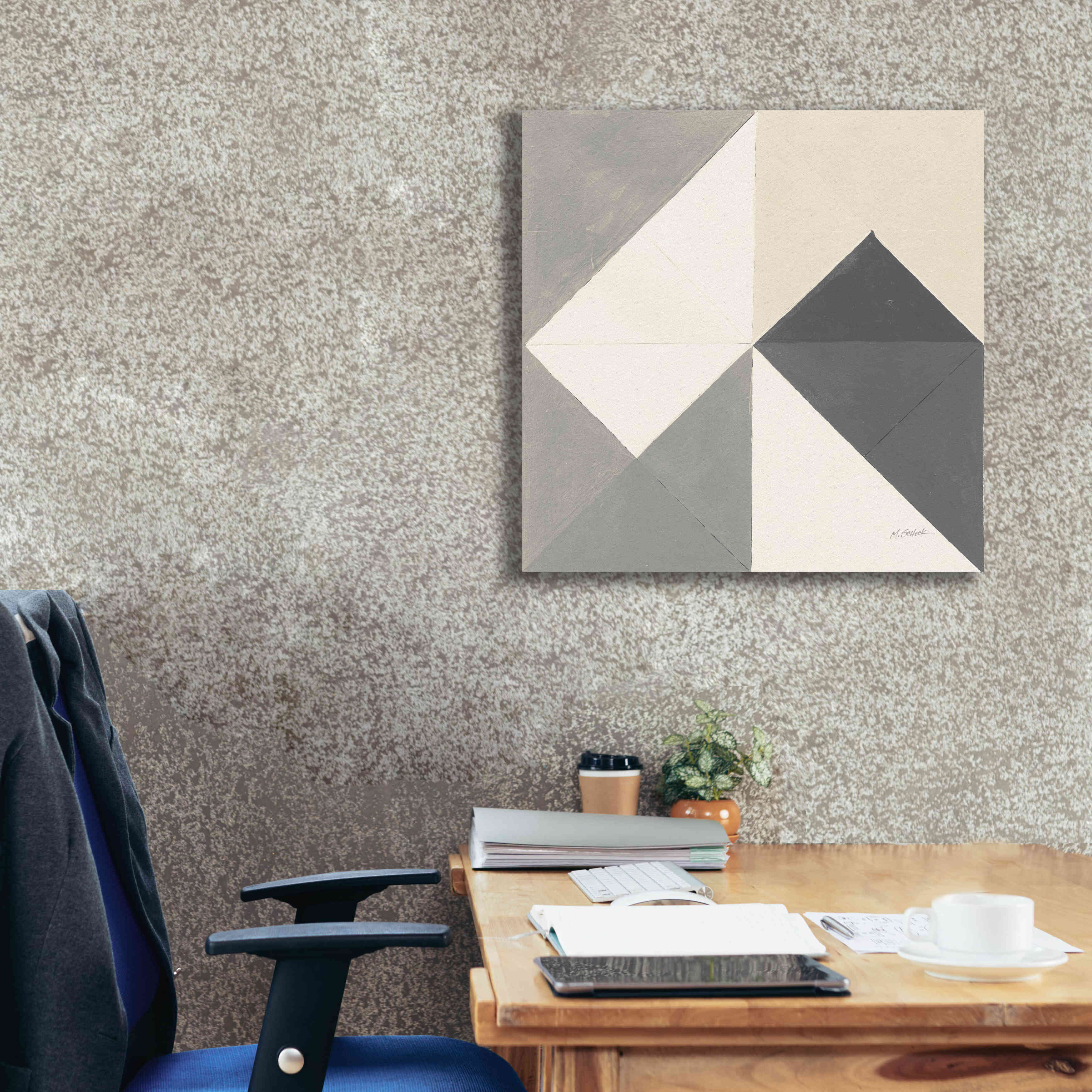 'Triangles IV Neutral Crop' by Mike Schick, Giclee Canvas Wall Art,26x26