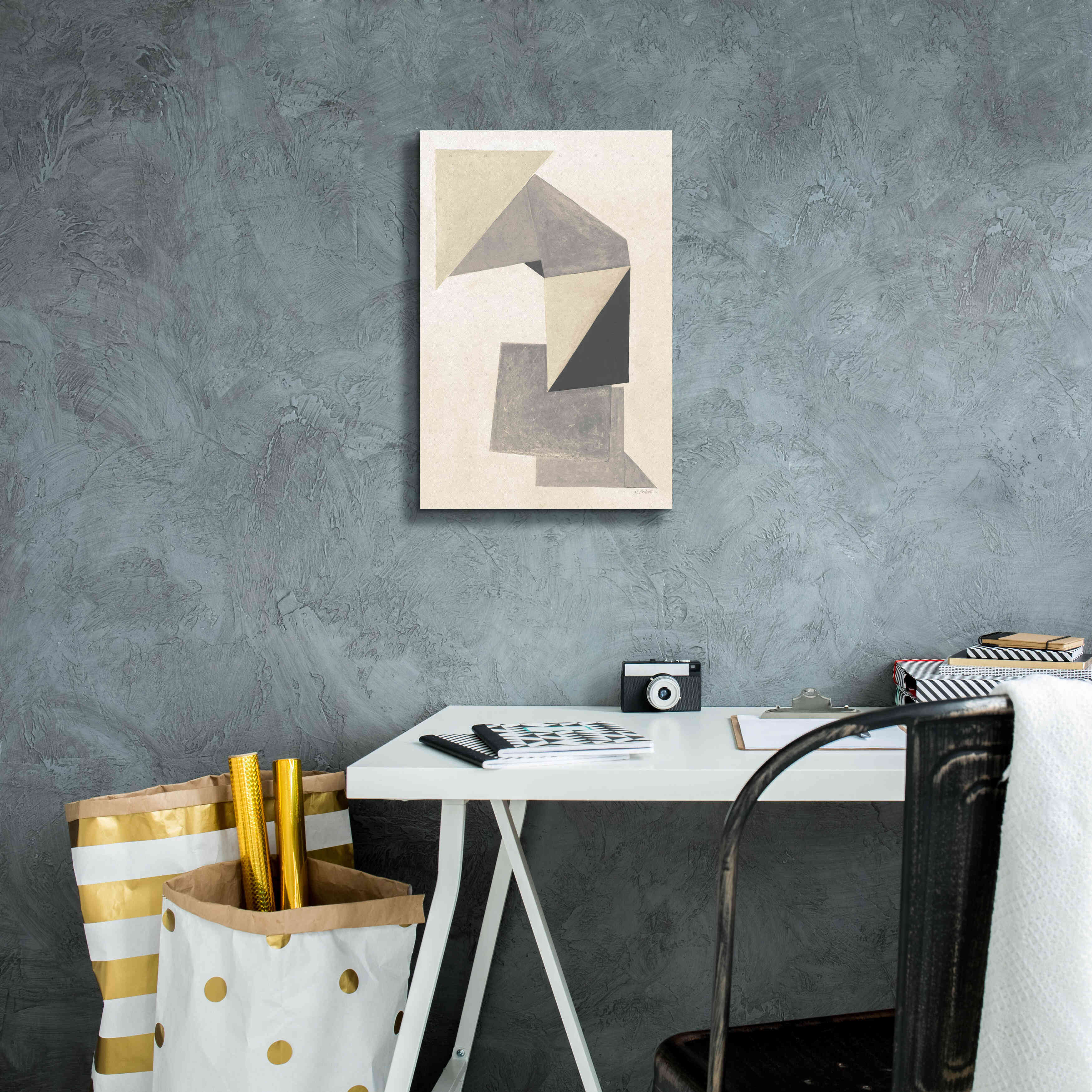 'Paper Trail Neutral' by Mike Schick, Giclee Canvas Wall Art,12 x 18