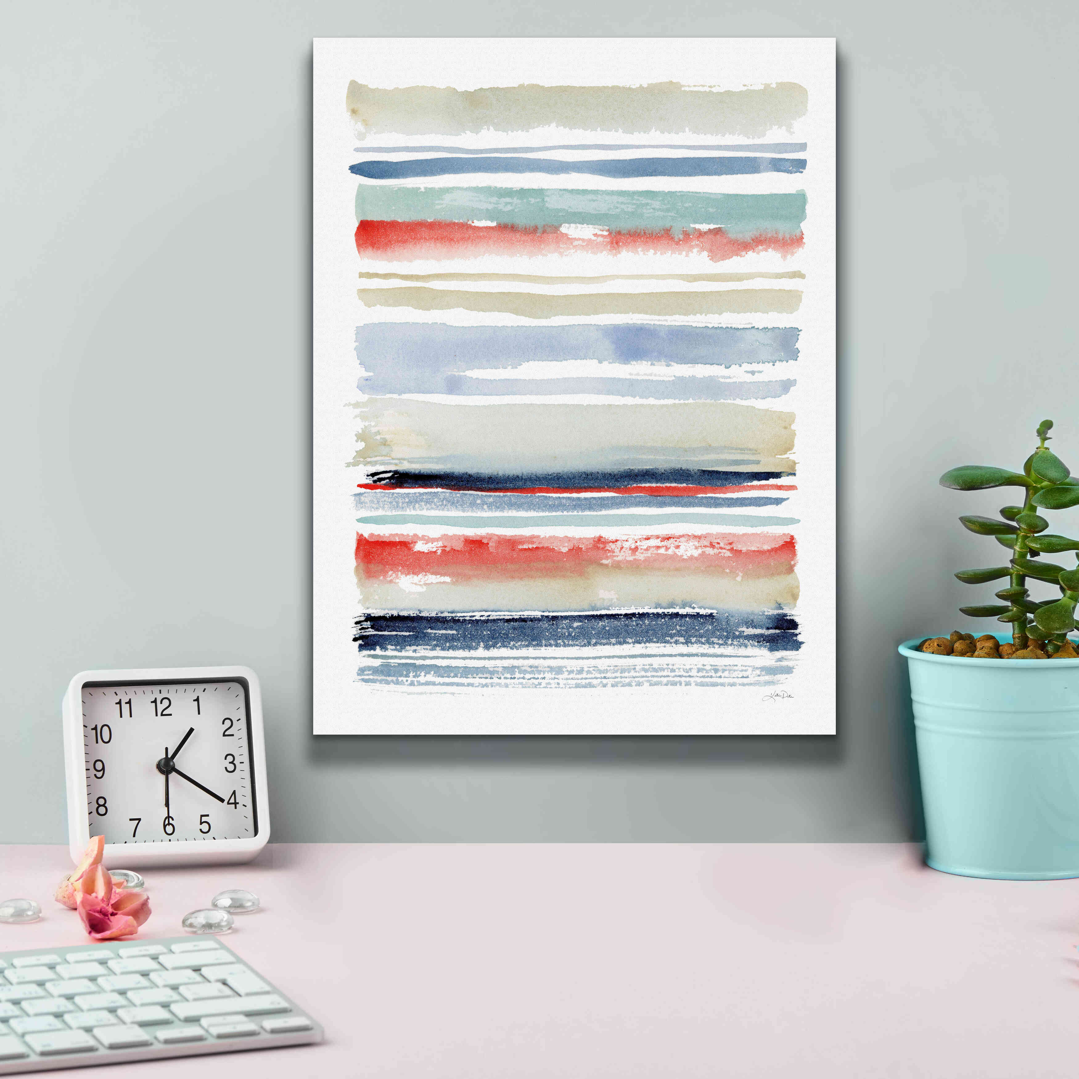 'Nautical Stripes' by Katrina Pete, Giclee Canvas Wall Art,12x16