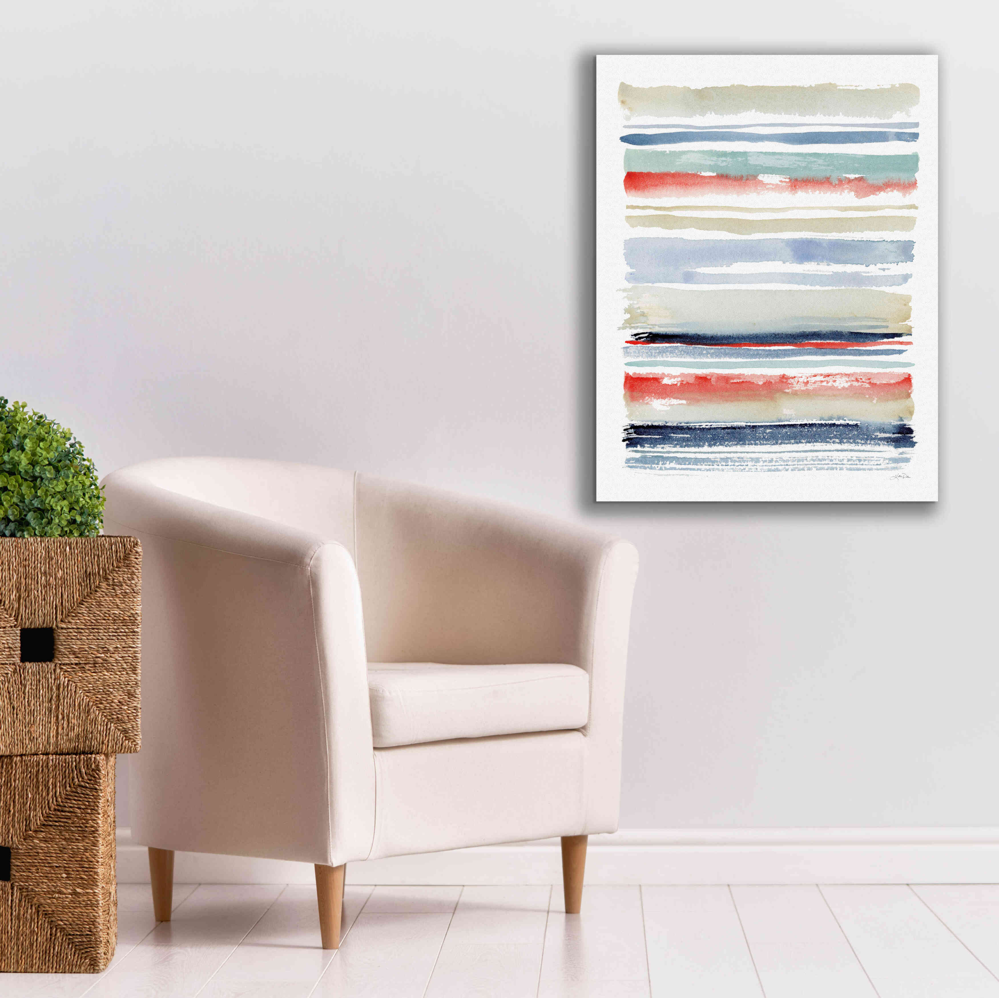 'Nautical Stripes' by Katrina Pete, Giclee Canvas Wall Art,26x34