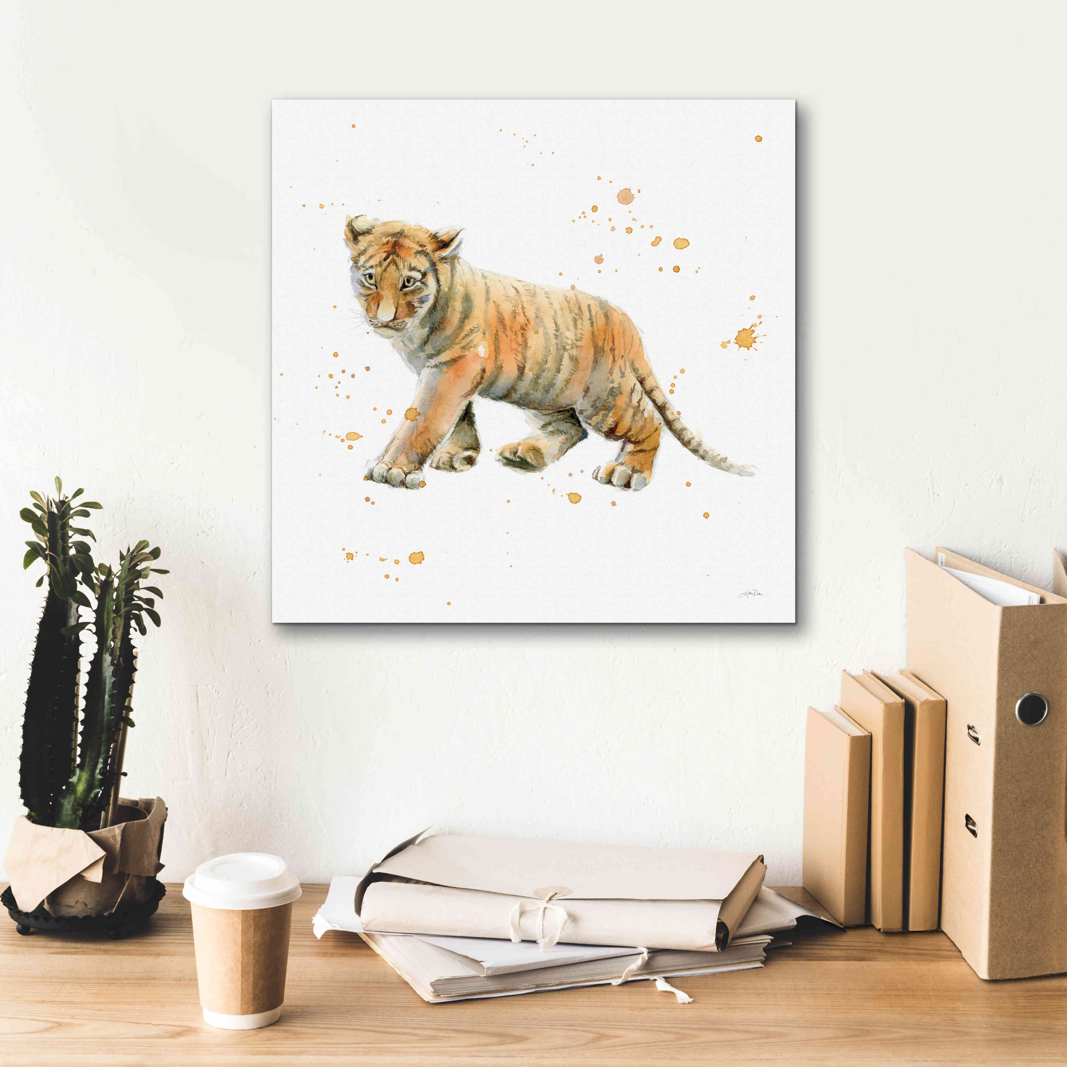 'Tiger Cub' by Katrina Pete, Giclee Canvas Wall Art,18x18