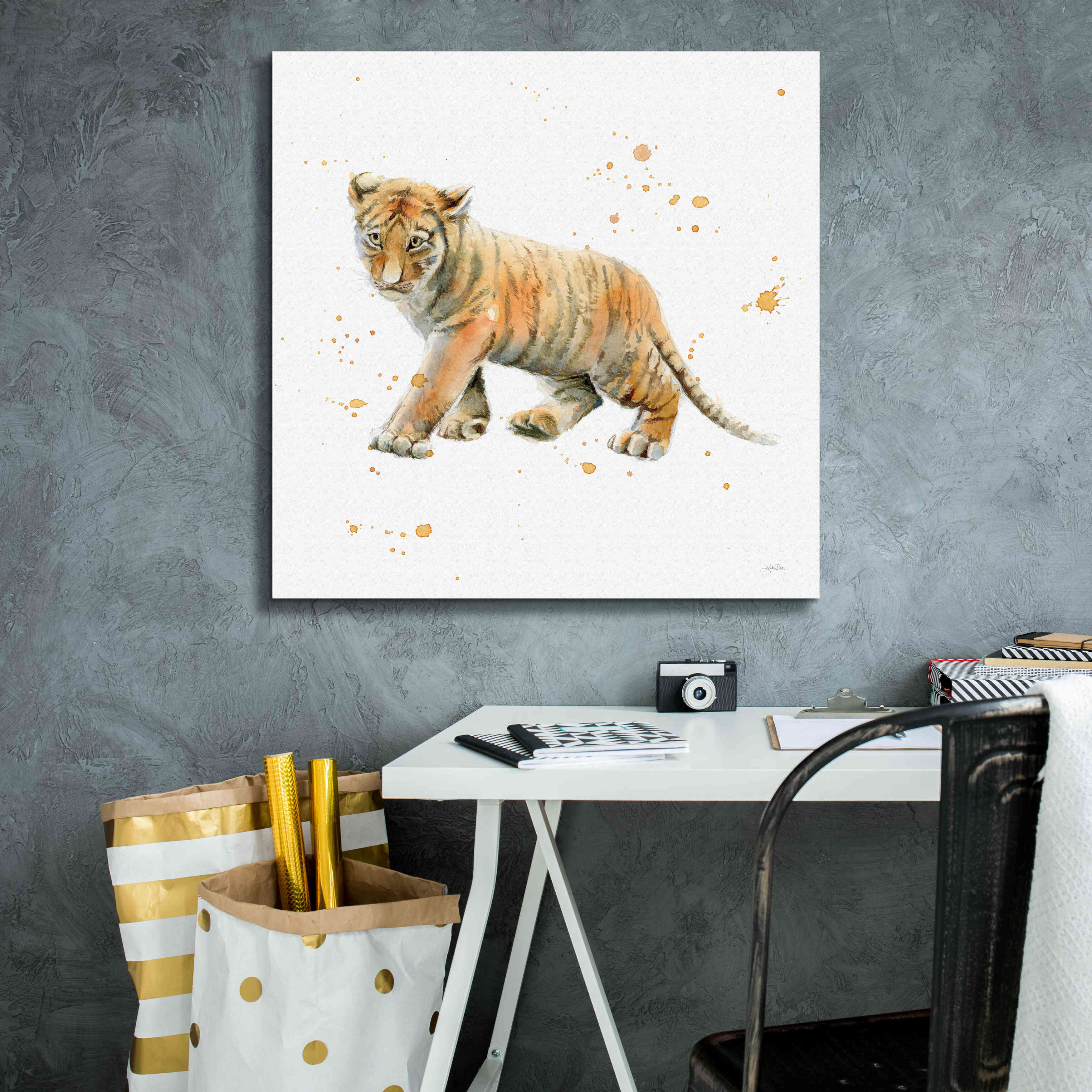 'Tiger Cub' by Katrina Pete, Giclee Canvas Wall Art,26x26