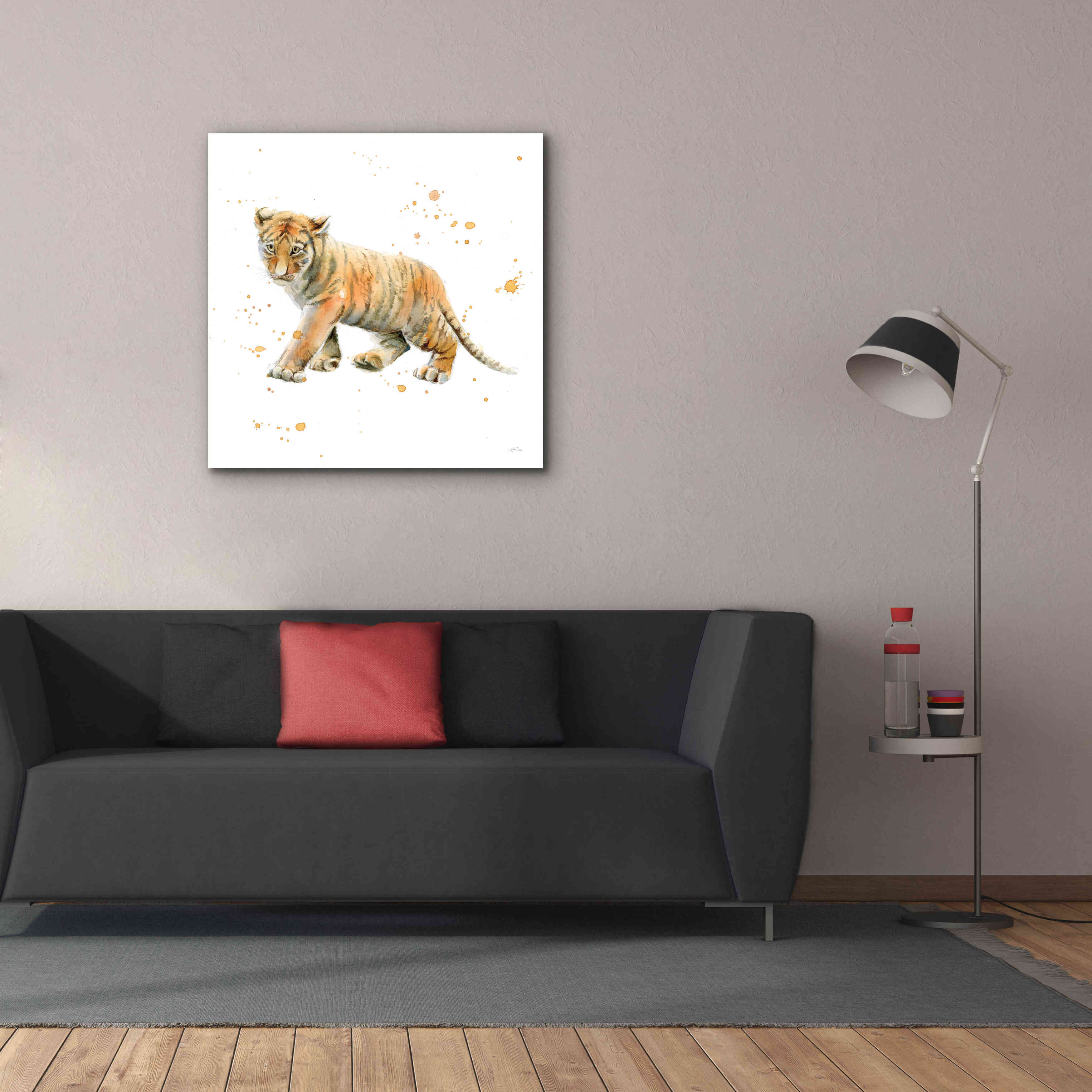 'Tiger Cub' by Katrina Pete, Giclee Canvas Wall Art,37x37