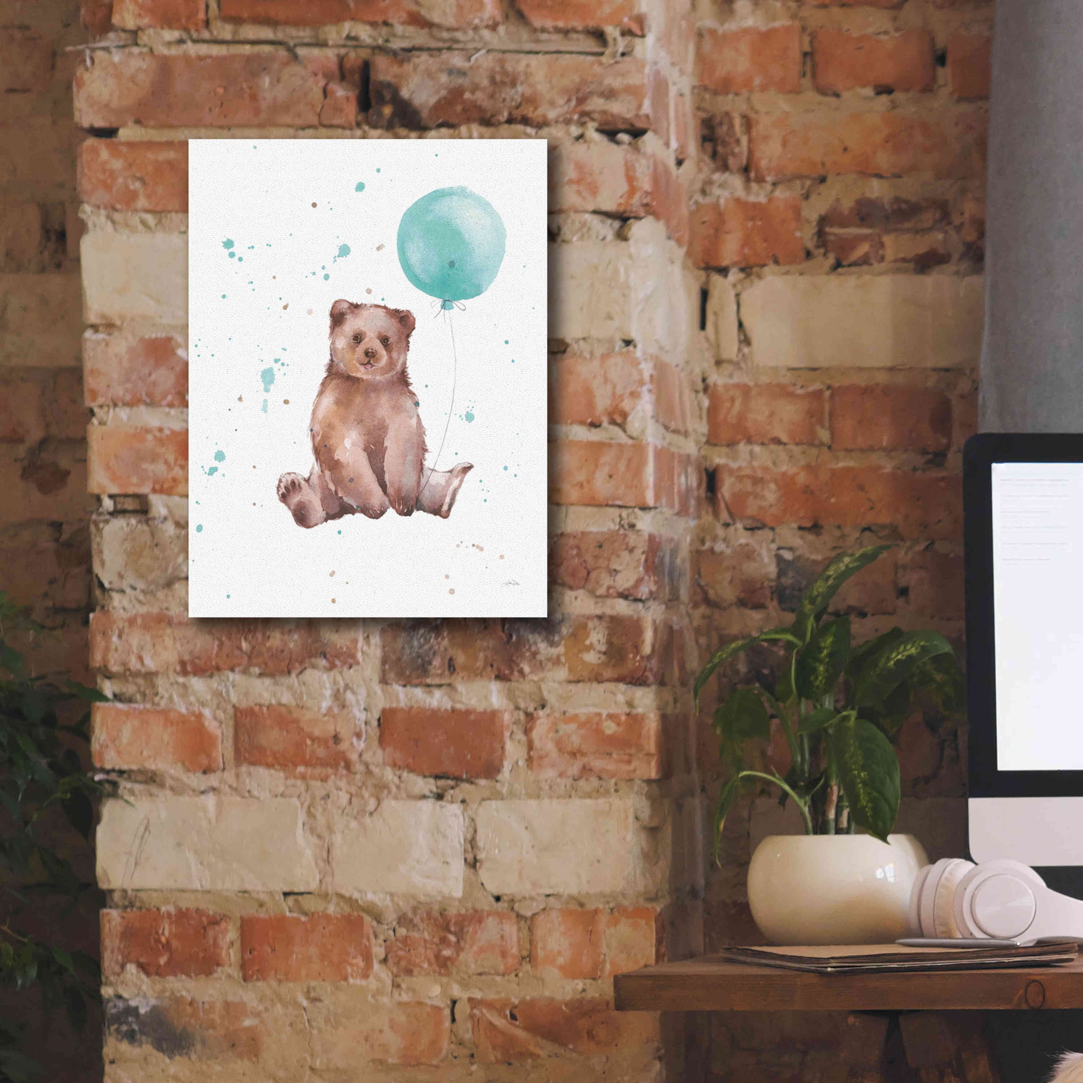 'Festive Bear' by Katrina Pete, Giclee Canvas Wall Art,12x16