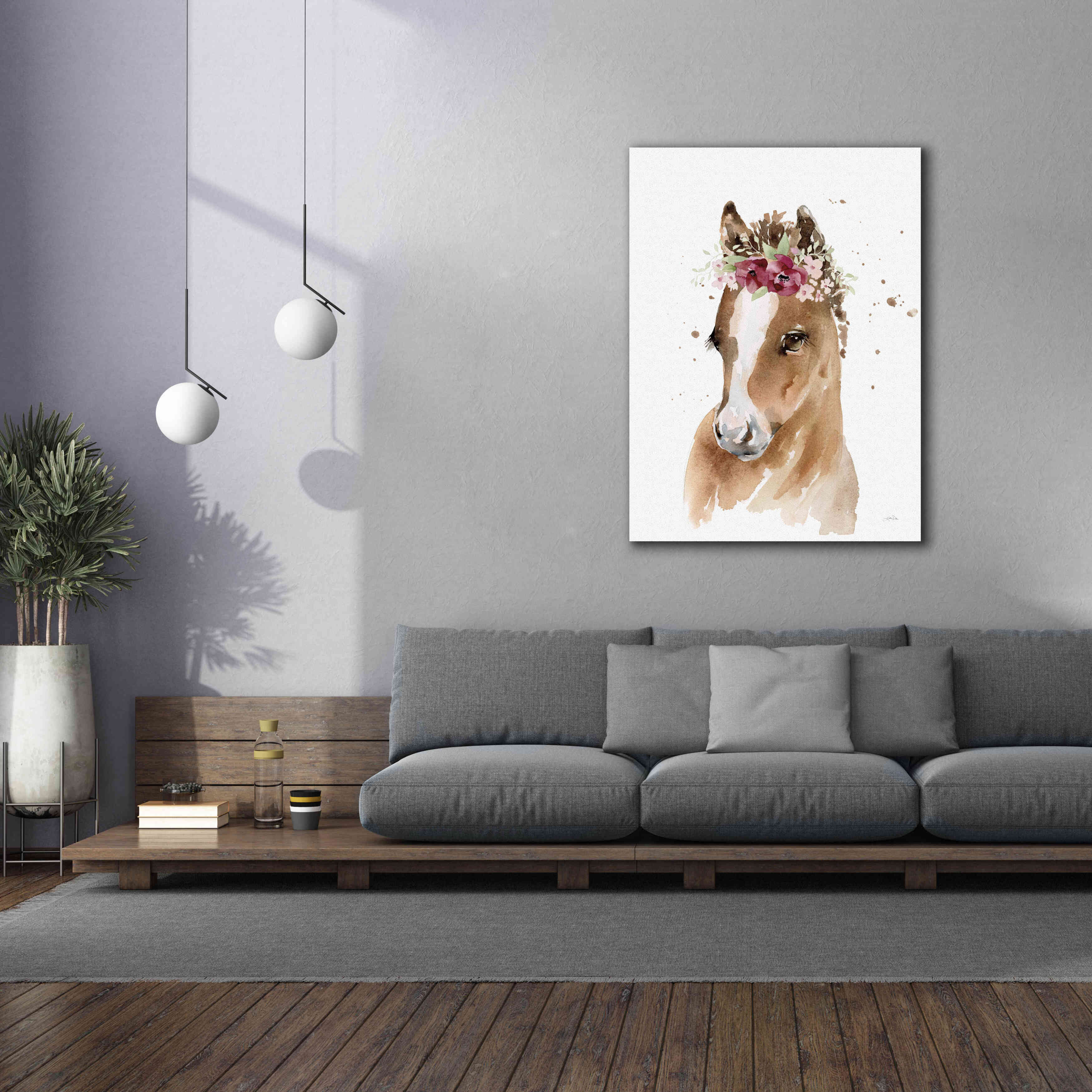 'Floral Pony' by Katrina Pete, Giclee Canvas Wall Art,40x54