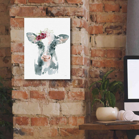 Image of 'Floral Cow' by Katrina Pete, Giclee Canvas Wall Art,12x16