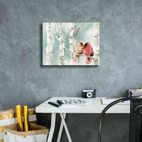 Image of 'Christmas Cardinals' by Katrina Pete, Giclee Canvas Wall Art,16x12