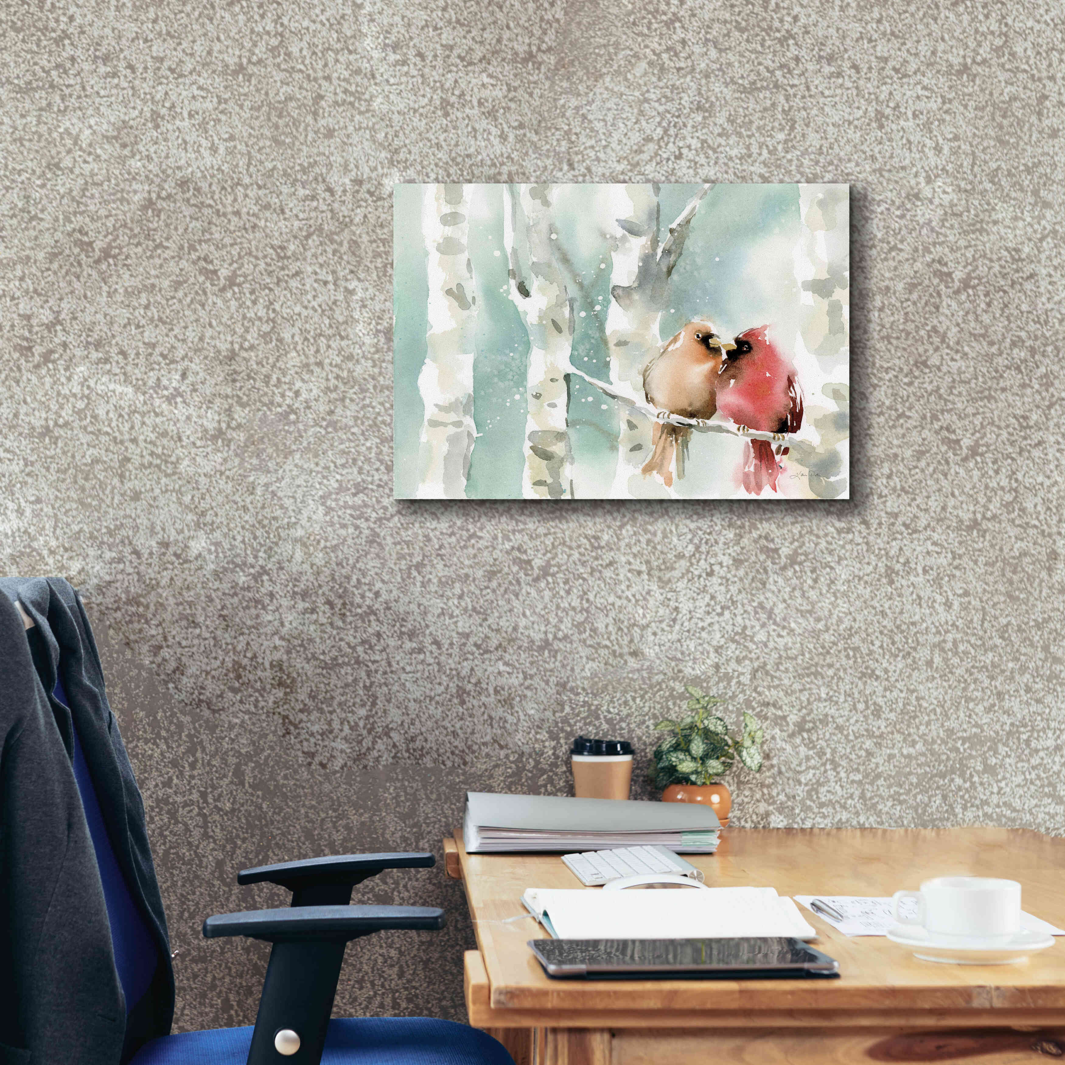 'Christmas Cardinals' by Katrina Pete, Giclee Canvas Wall Art,24x20