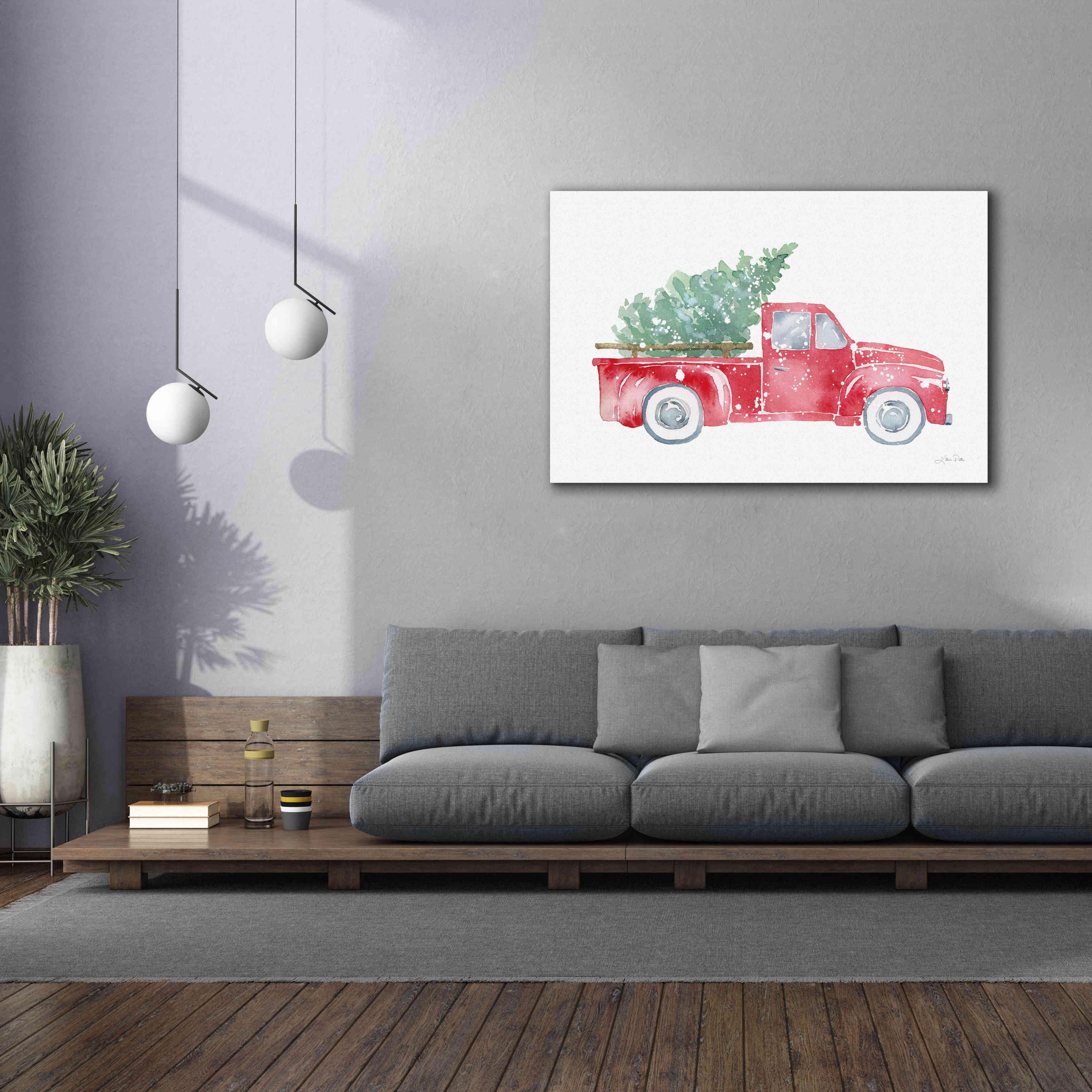'Christmas Truck' by Katrina Pete, Giclee Canvas Wall Art,60x40