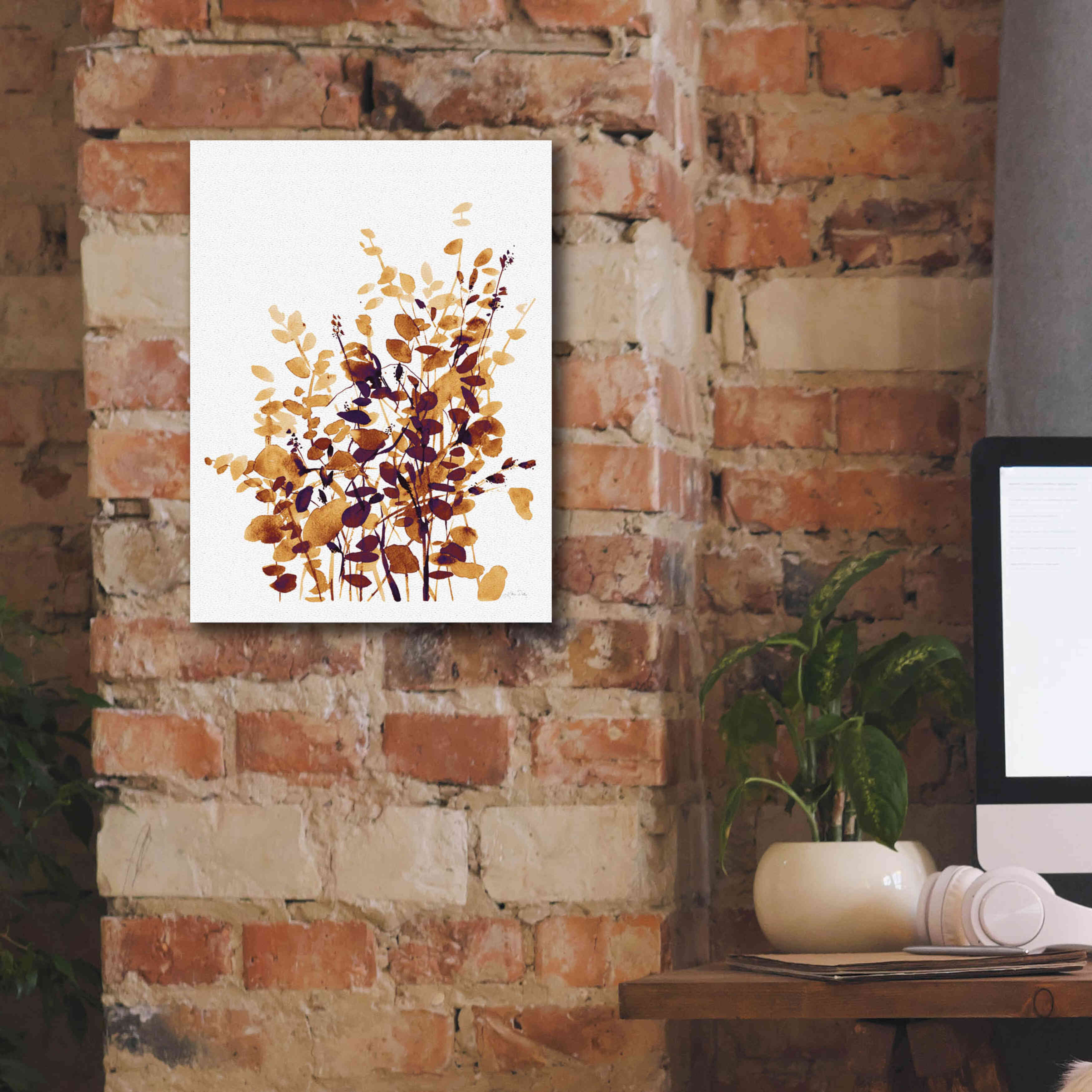 'Brown Botanicals' by Katrina Pete, Giclee Canvas Wall Art,12x16