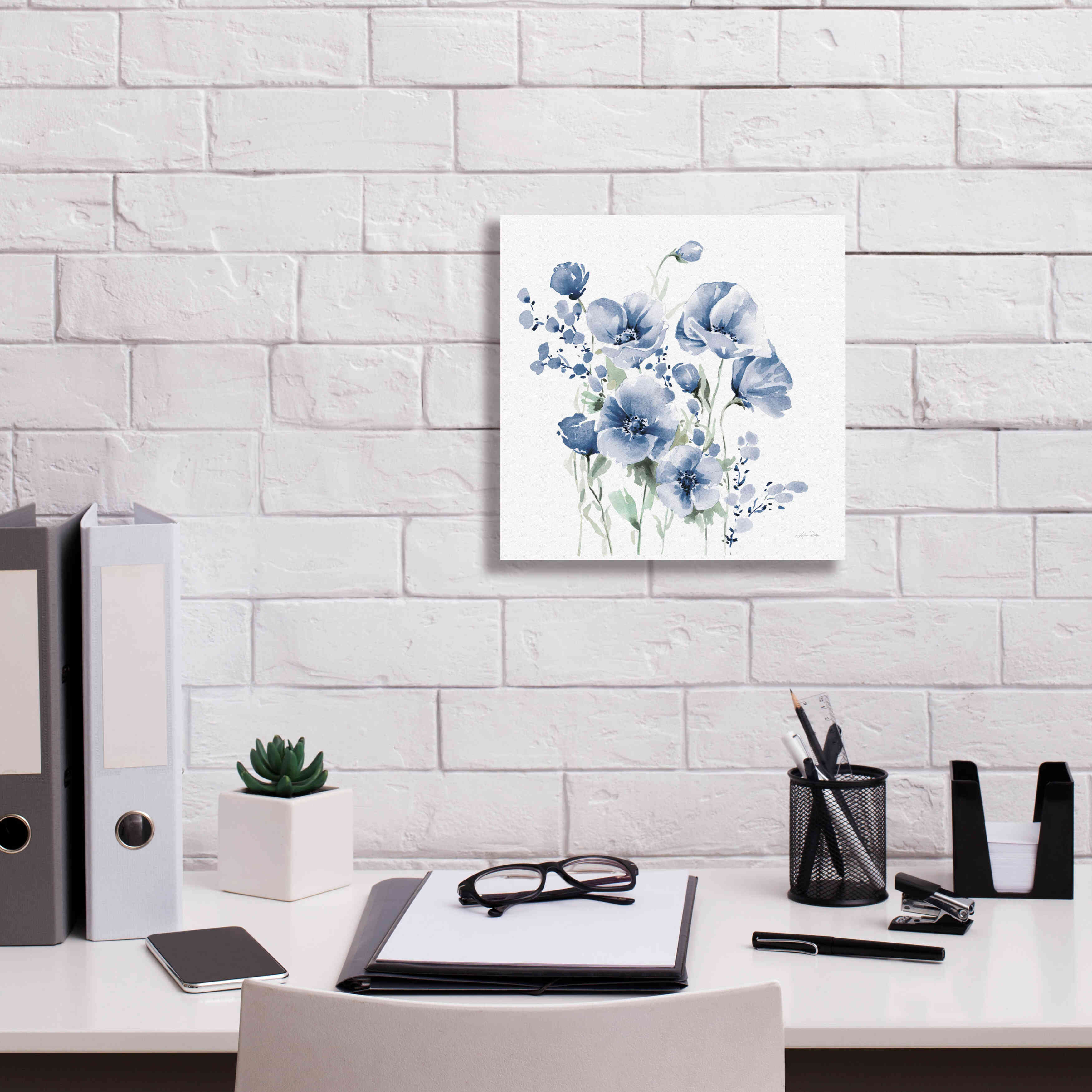 'Secret Garden Bouquet II Blue' by Katrina Pete, Giclee Canvas Wall Art,12x12