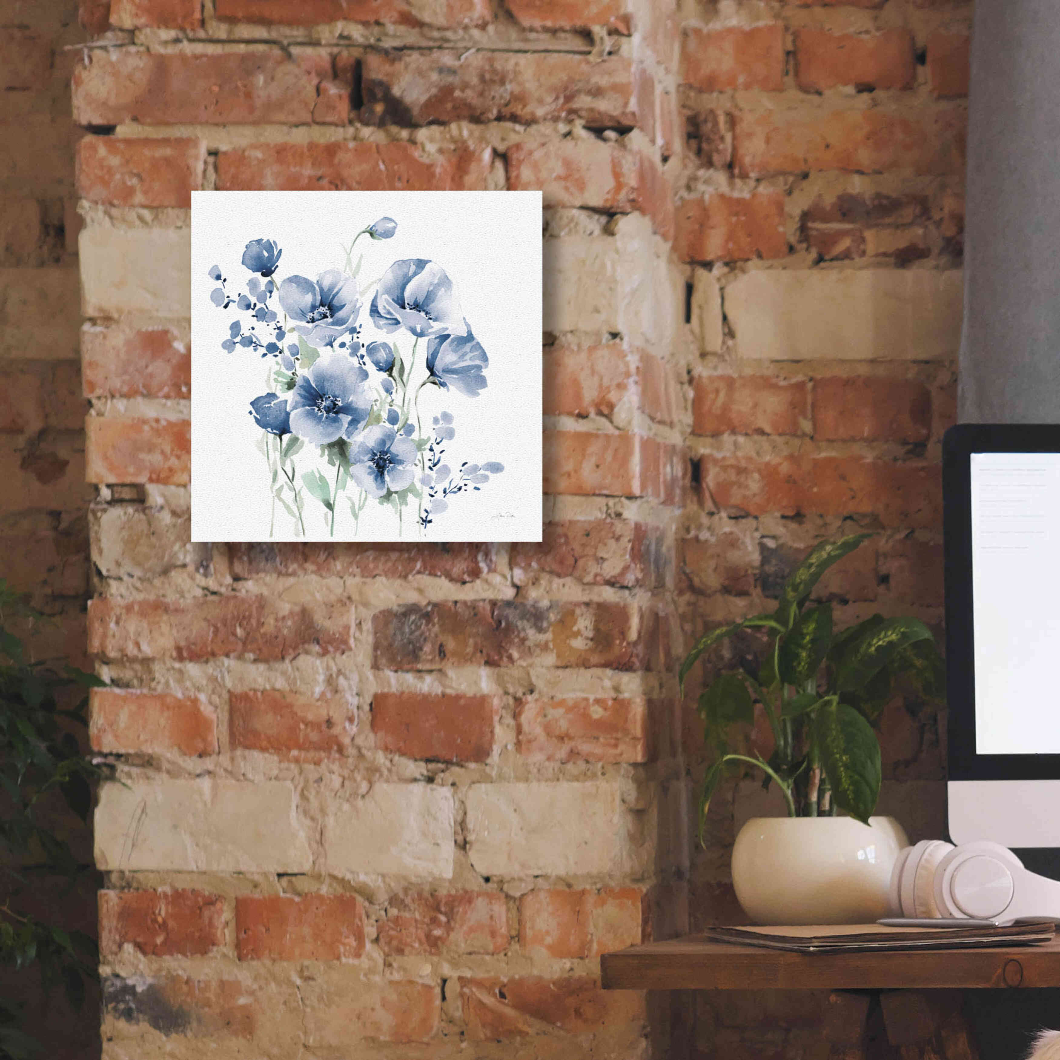 'Secret Garden Bouquet II Blue' by Katrina Pete, Giclee Canvas Wall Art,12x12