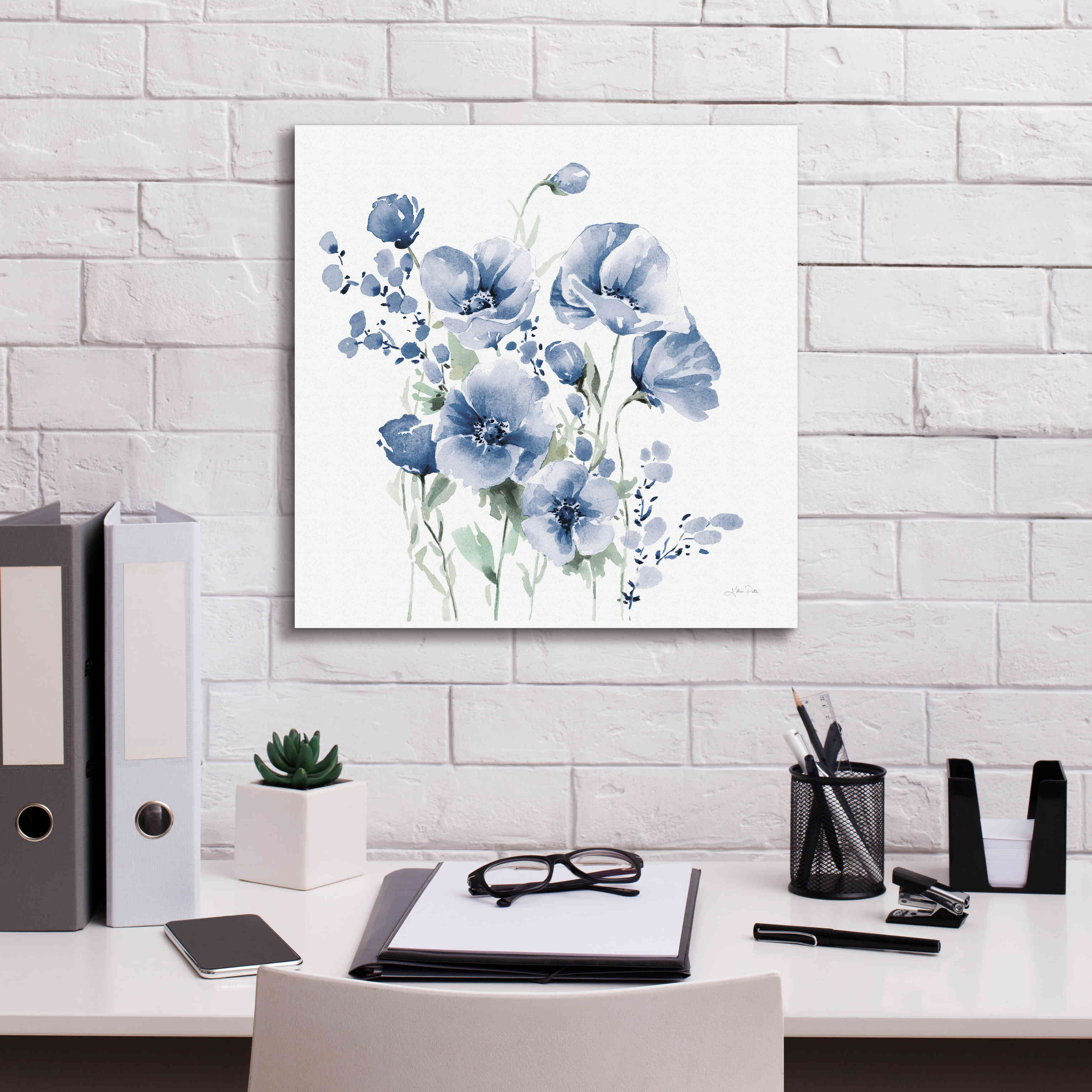 'Secret Garden Bouquet II Blue' by Katrina Pete, Giclee Canvas Wall Art,18x18