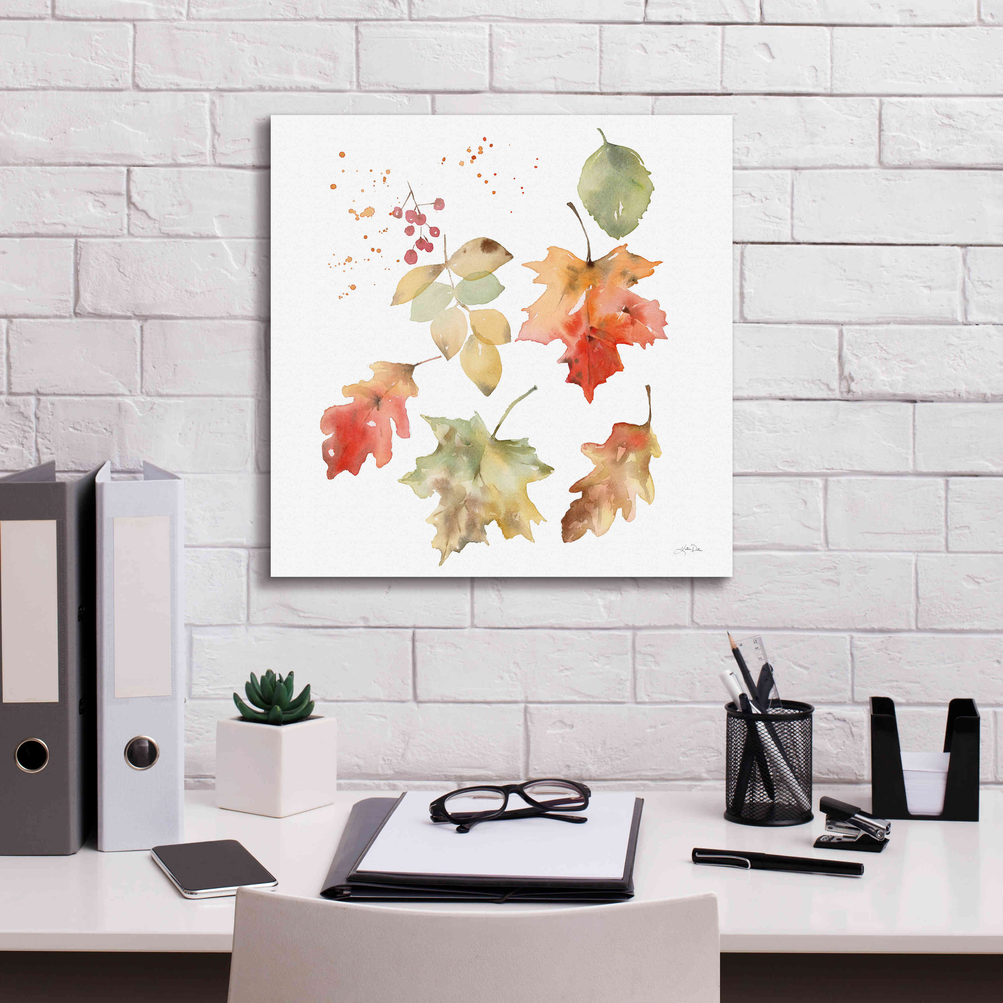 'Falling Leaves II' by Katrina Pete, Giclee Canvas Wall Art,18x18