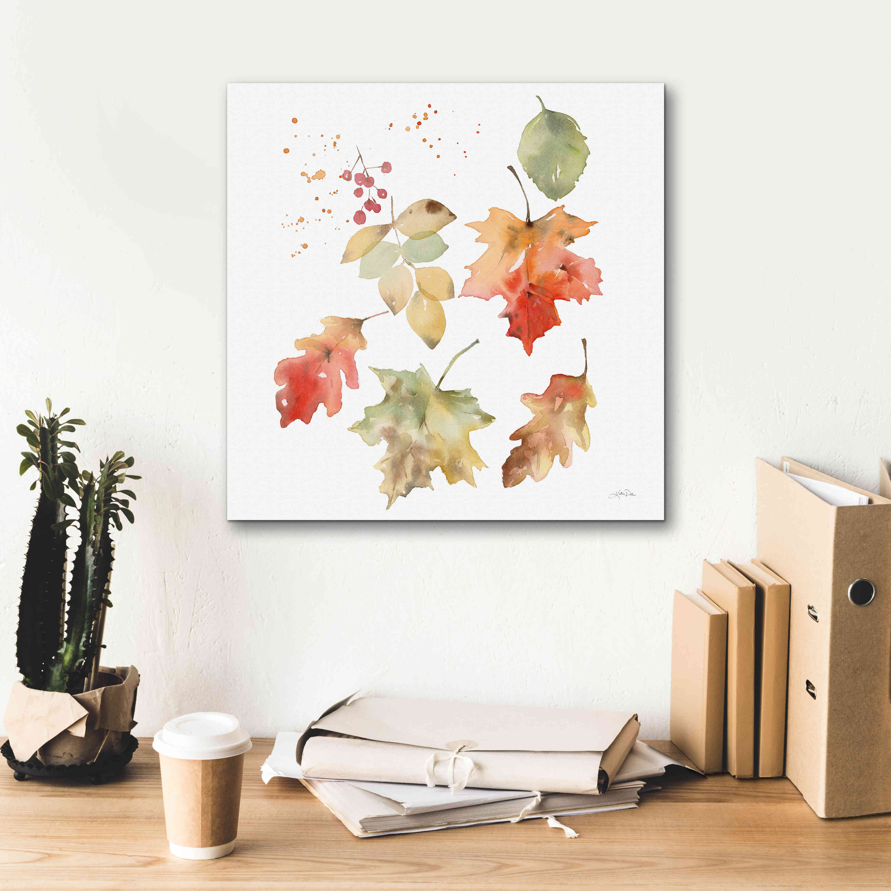 'Falling Leaves II' by Katrina Pete, Giclee Canvas Wall Art,18x18