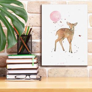 'Festive Fawn Pink Balloon' by Katrina Pete, Giclee Canvas Wall Art,12x16