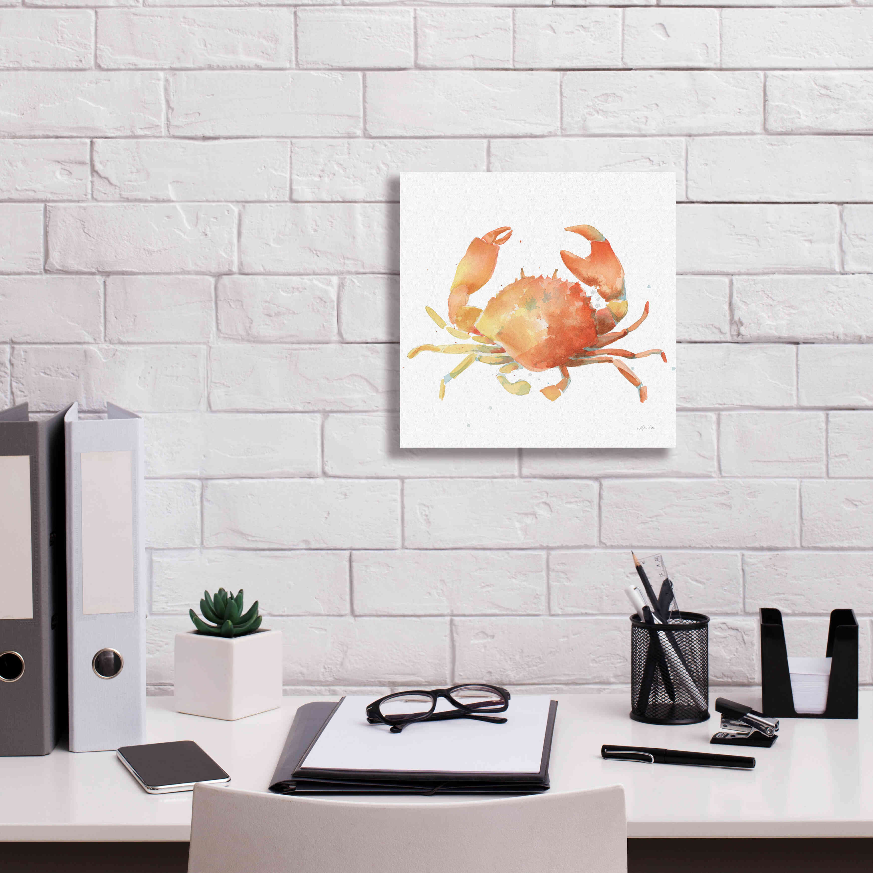'Summertime Crab' by Katrina Pete, Giclee Canvas Wall Art,12x12