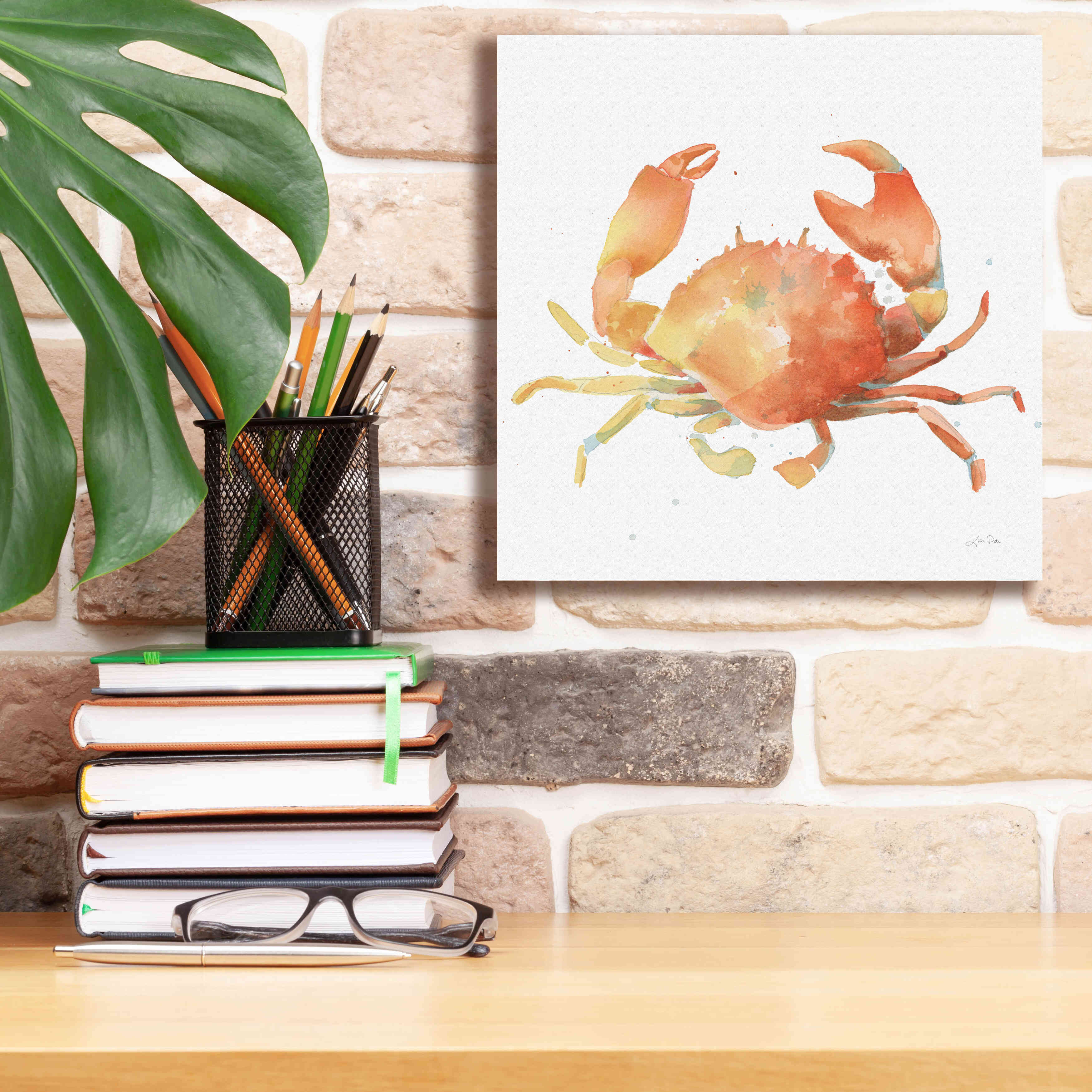 'Summertime Crab' by Katrina Pete, Giclee Canvas Wall Art,12x12