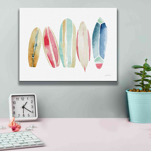 Image of 'Surfboards in a Row' by Katrina Pete, Giclee Canvas Wall Art,16x12