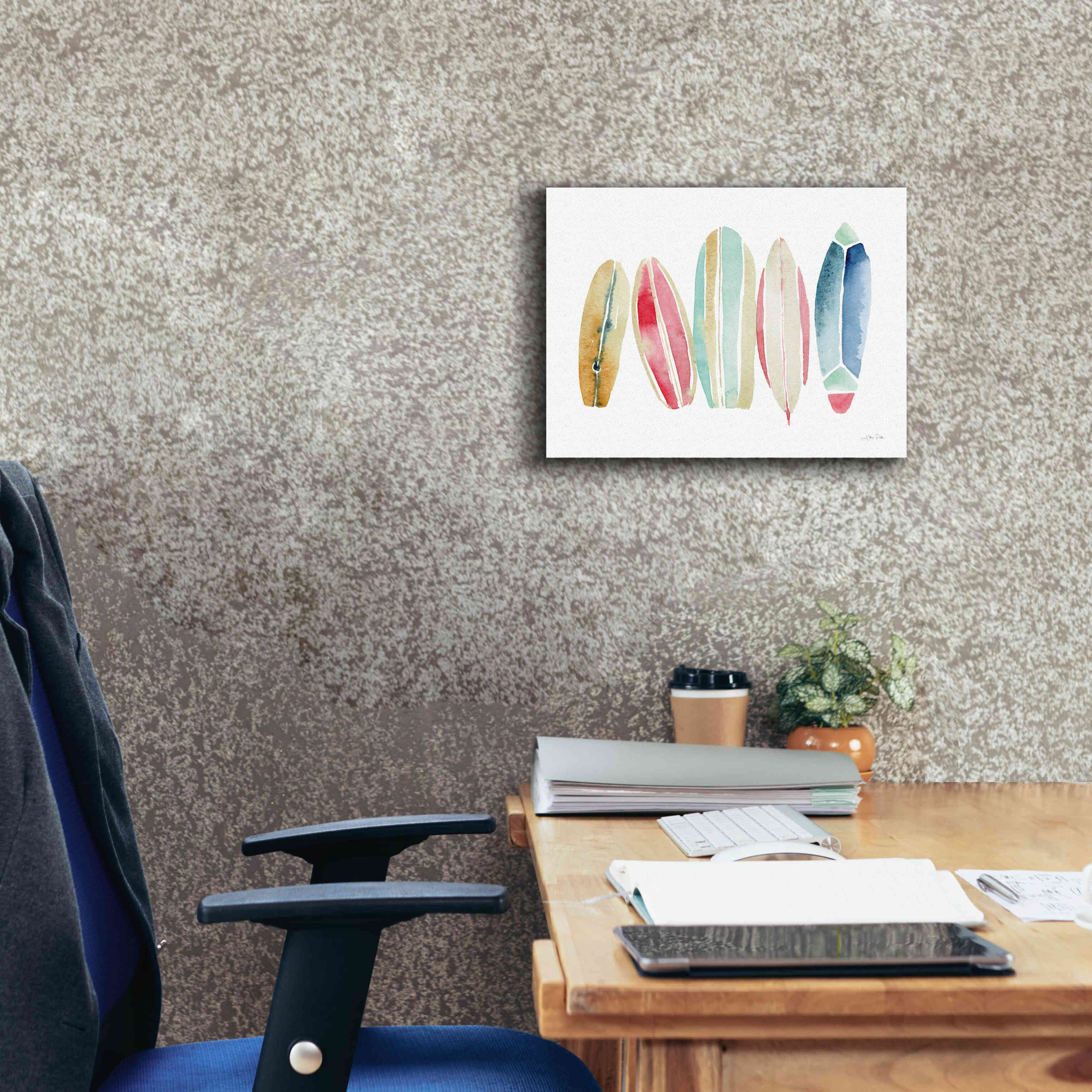 'Surfboards in a Row' by Katrina Pete, Giclee Canvas Wall Art,16x12