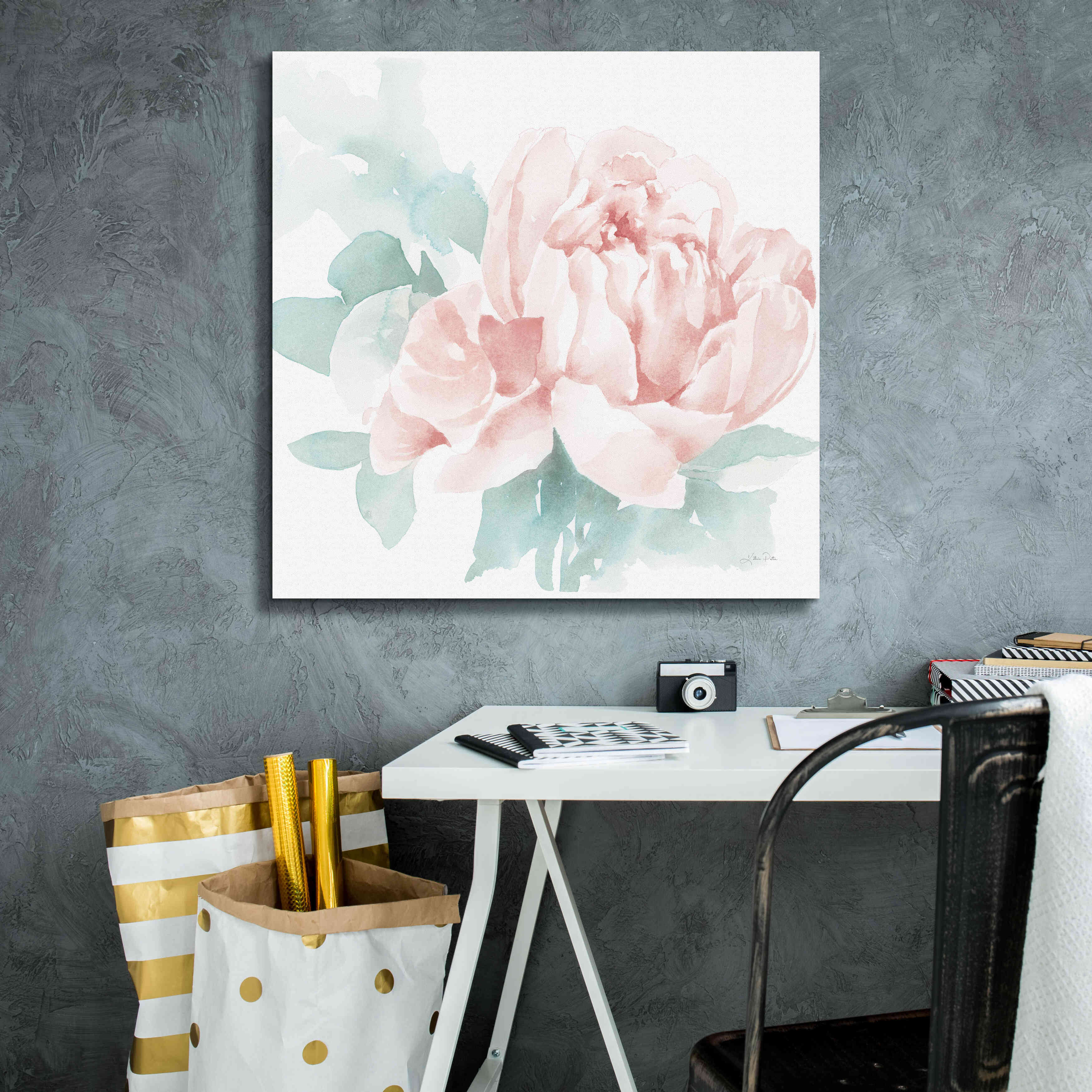 'Poetic Blooming I Pink' by Katrina Pete, Giclee Canvas Wall Art,26x26