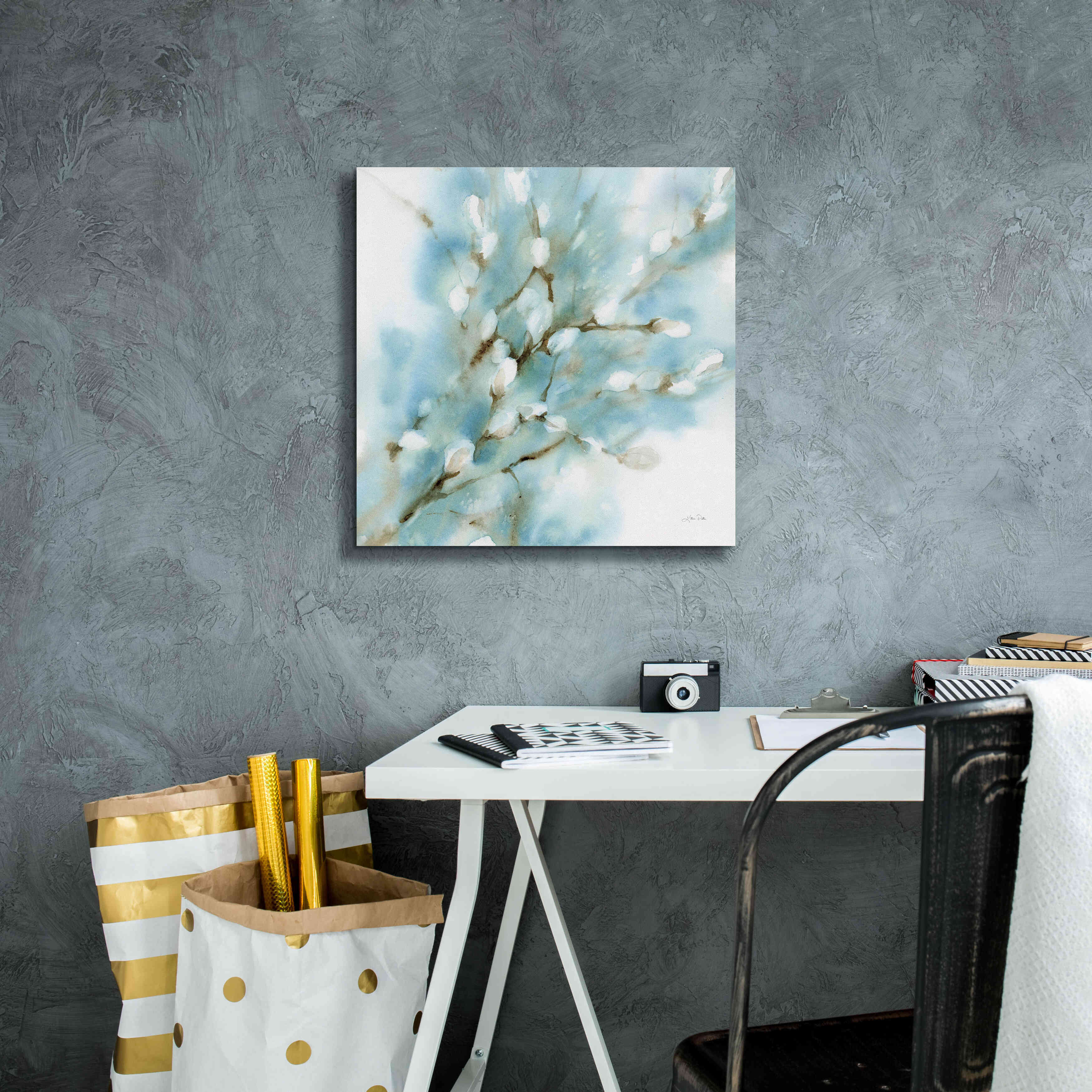 'Pussy Willows Square' by Katrina Pete, Giclee Canvas Wall Art,18x18