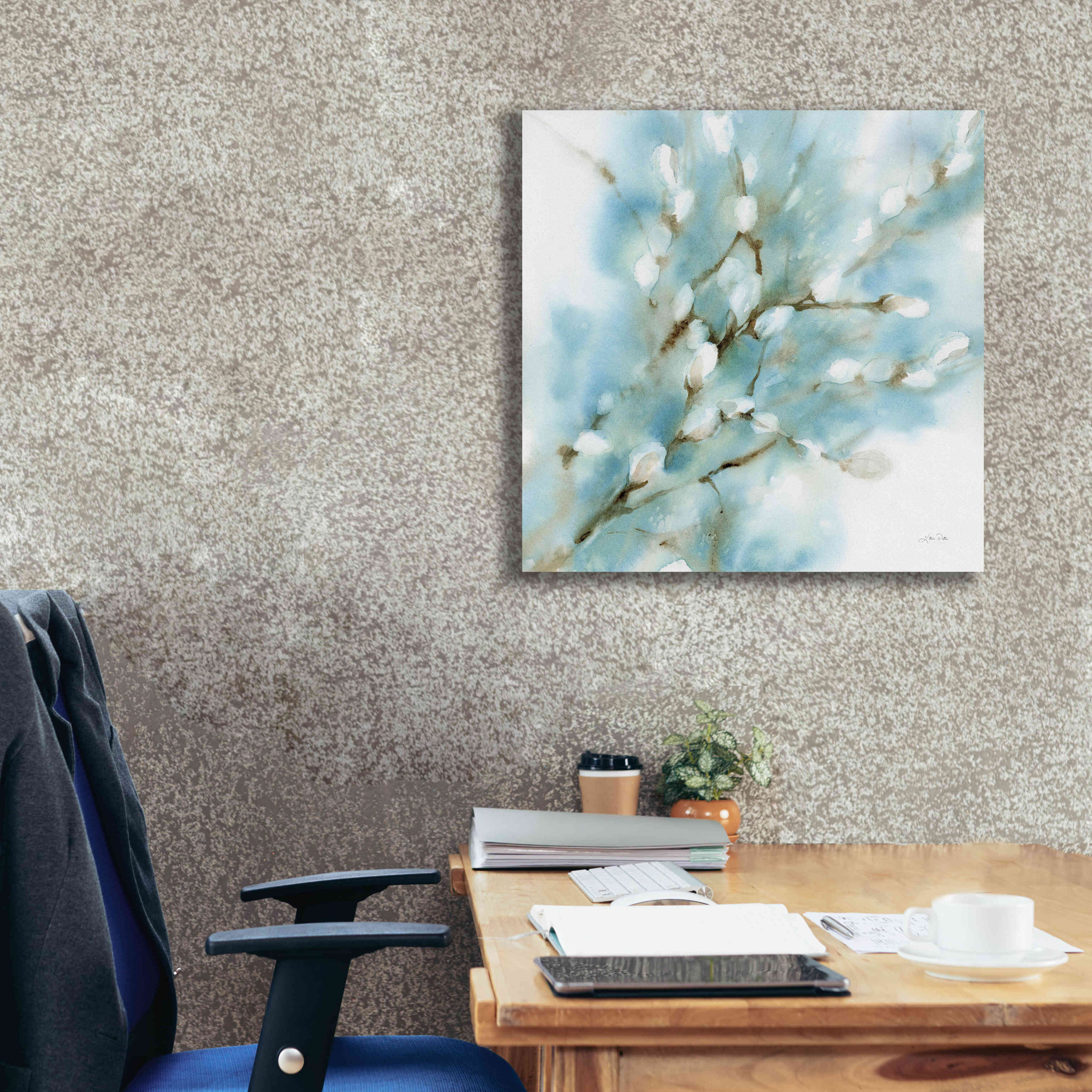 'Pussy Willows Square' by Katrina Pete, Giclee Canvas Wall Art,26x26