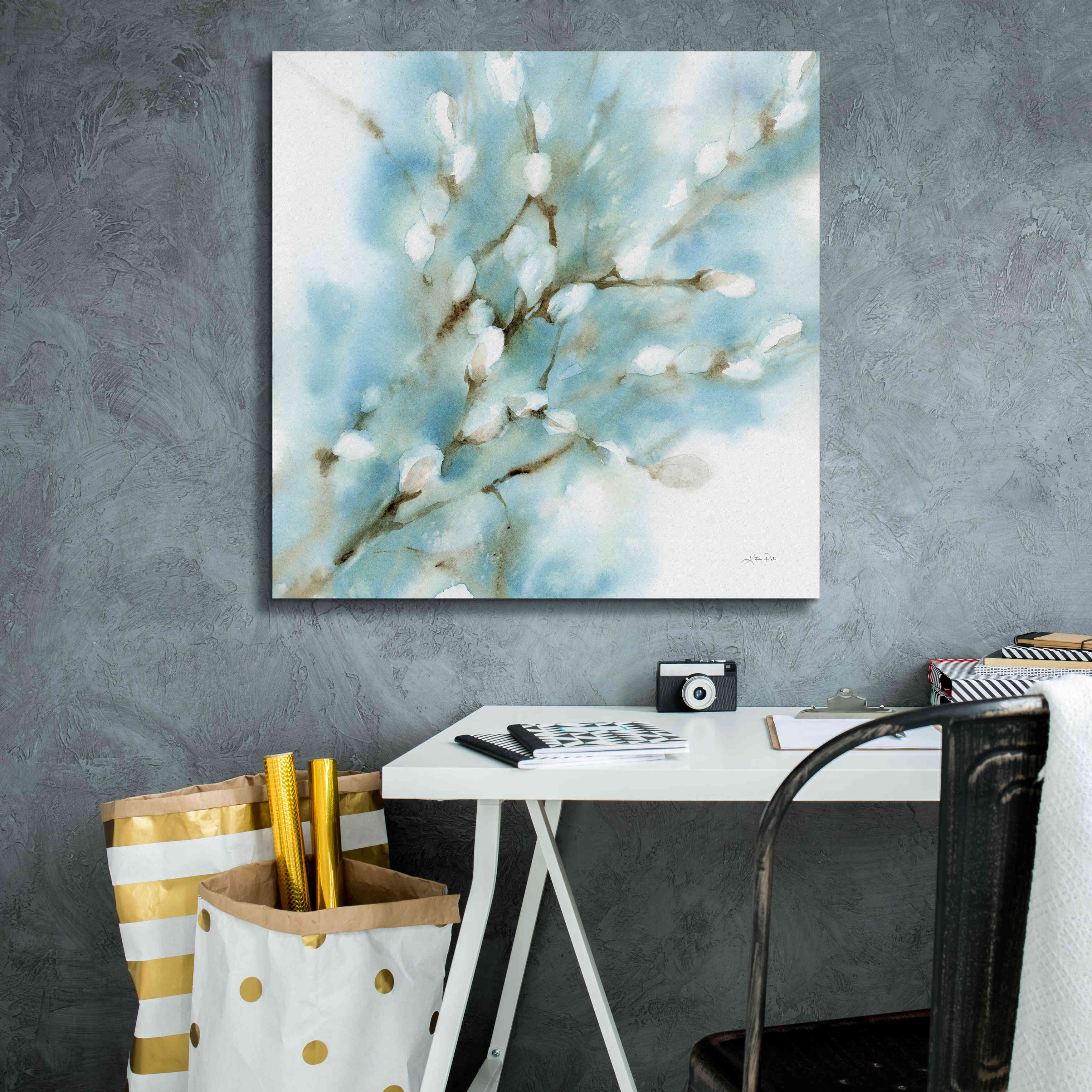 'Pussy Willows Square' by Katrina Pete, Giclee Canvas Wall Art,26x26