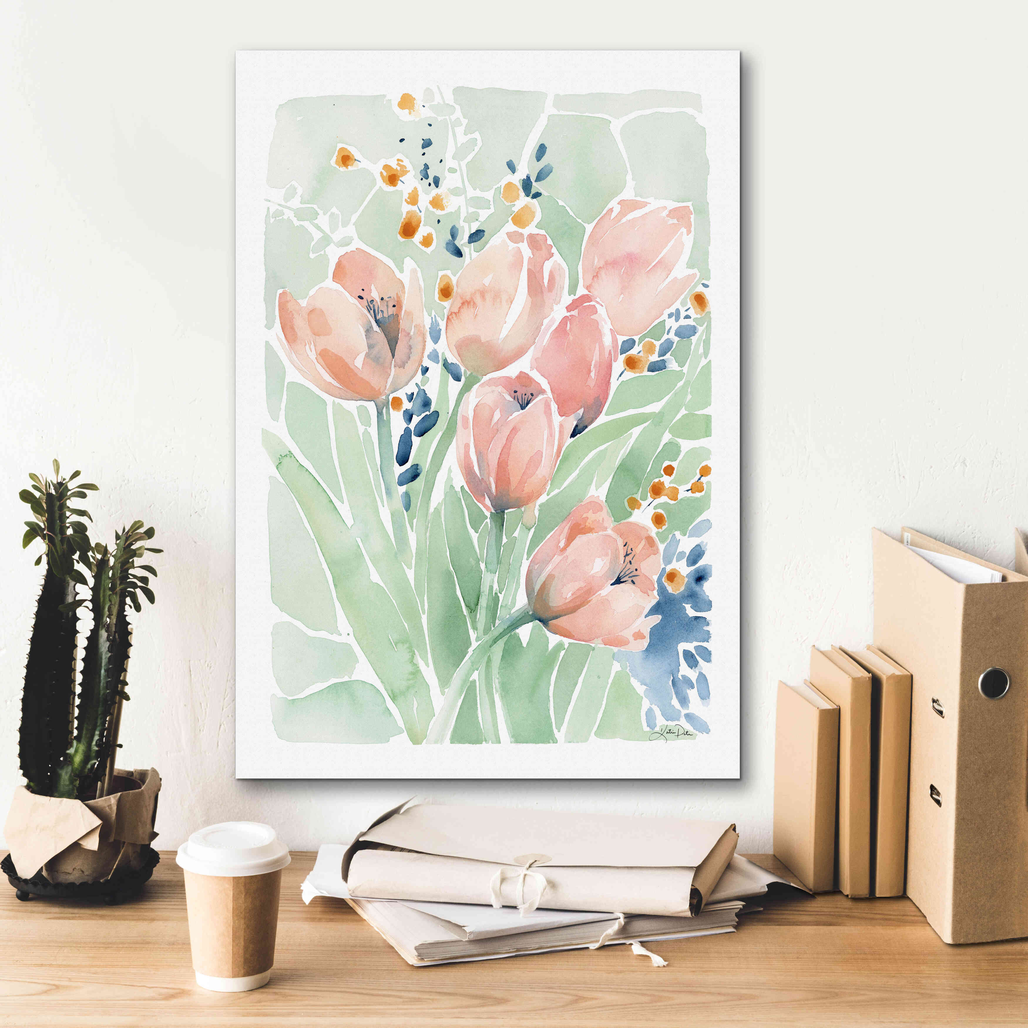 'Tulip Spray' by Katrina Pete, Giclee Canvas Wall Art,18x26