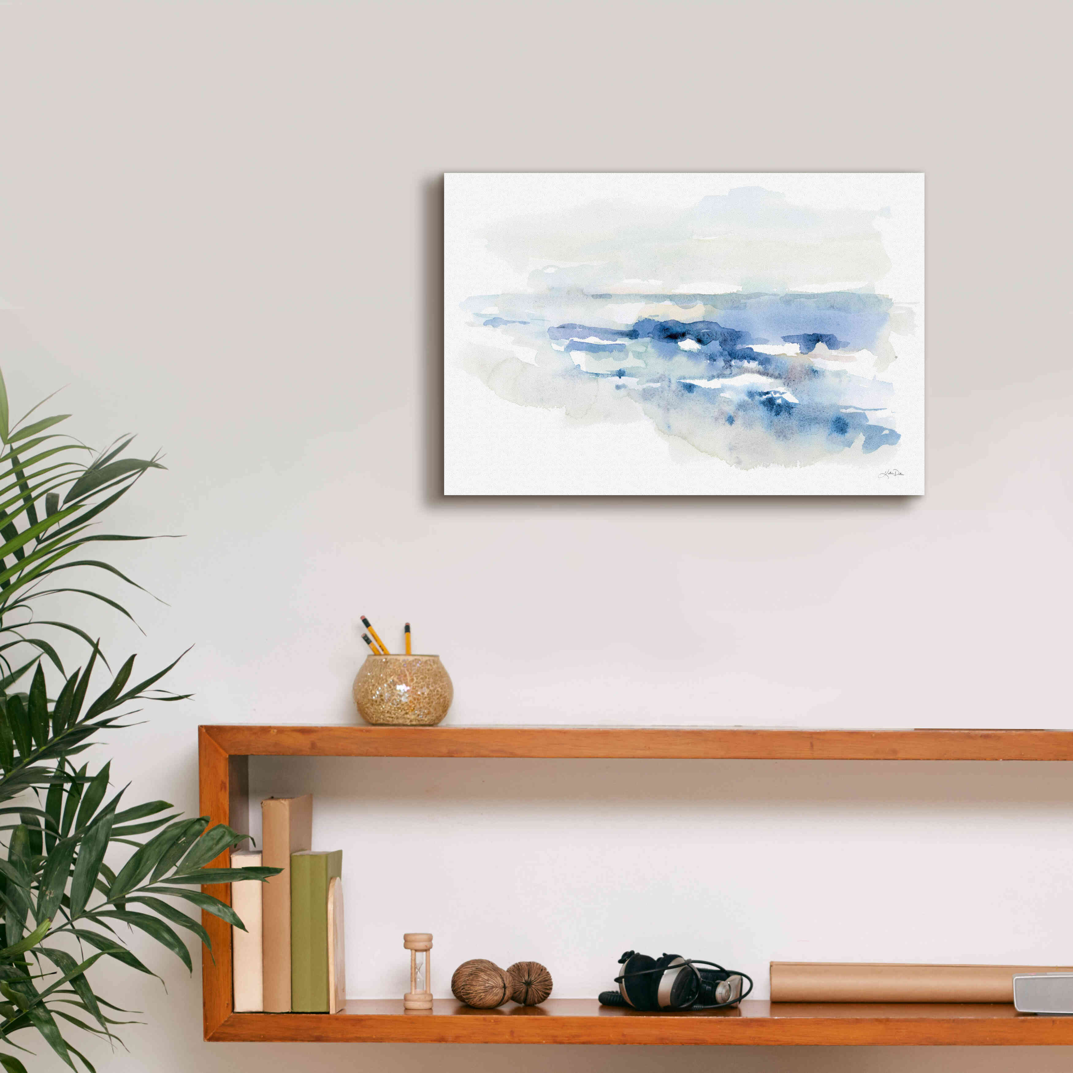 'Shoreline Blues II' by Katrina Pete, Giclee Canvas Wall Art,18x12