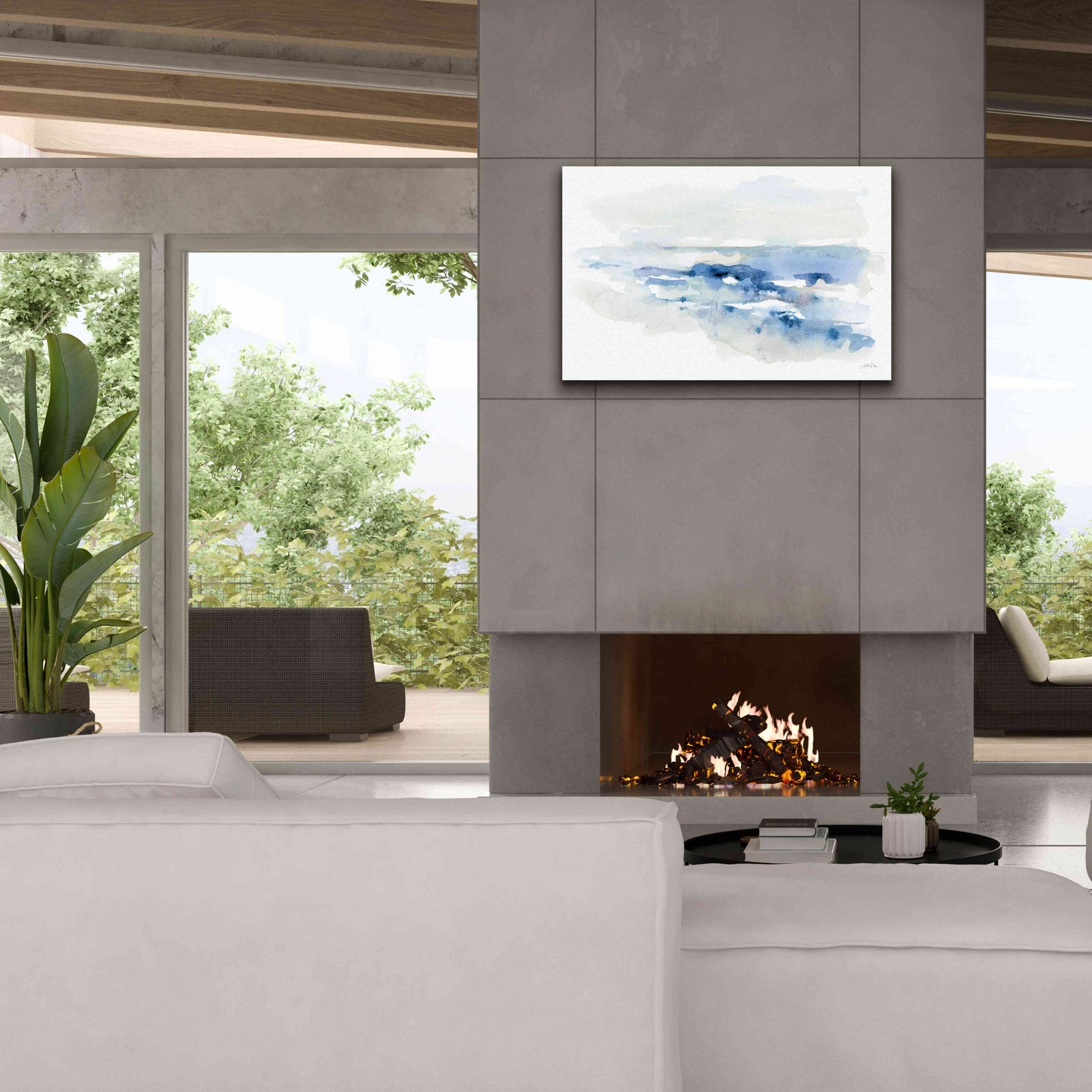 'Shoreline Blues II' by Katrina Pete, Giclee Canvas Wall Art,40x26