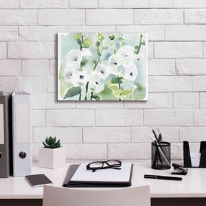 'White Hollyhocks' by Katrina Pete, Giclee Canvas Wall Art,16x12