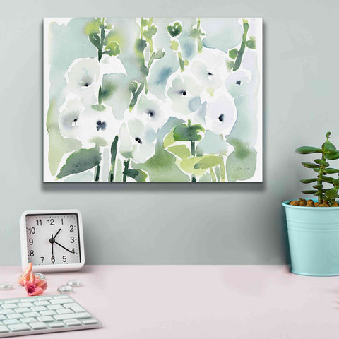Image of 'White Hollyhocks' by Katrina Pete, Giclee Canvas Wall Art,16x12