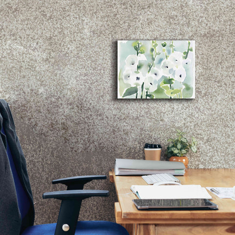 Image of 'White Hollyhocks' by Katrina Pete, Giclee Canvas Wall Art,16x12
