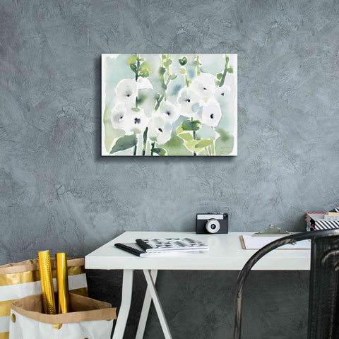 Image of 'White Hollyhocks' by Katrina Pete, Giclee Canvas Wall Art,16x12