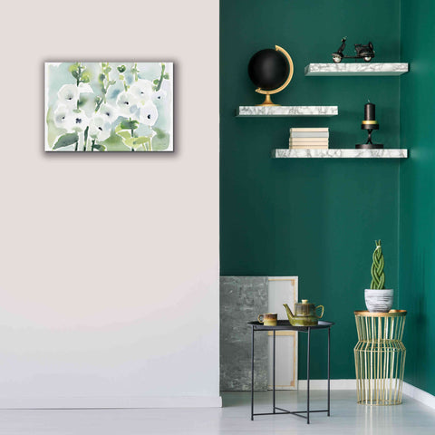 Image of 'White Hollyhocks' by Katrina Pete, Giclee Canvas Wall Art,26x18