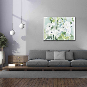 'White Hollyhocks' by Katrina Pete, Giclee Canvas Wall Art,54x40