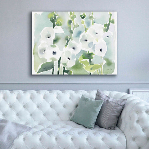 Image of 'White Hollyhocks' by Katrina Pete, Giclee Canvas Wall Art,54x40