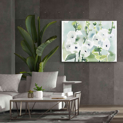 Image of 'White Hollyhocks' by Katrina Pete, Giclee Canvas Wall Art,54x40