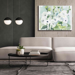 'White Hollyhocks' by Katrina Pete, Giclee Canvas Wall Art,54x40