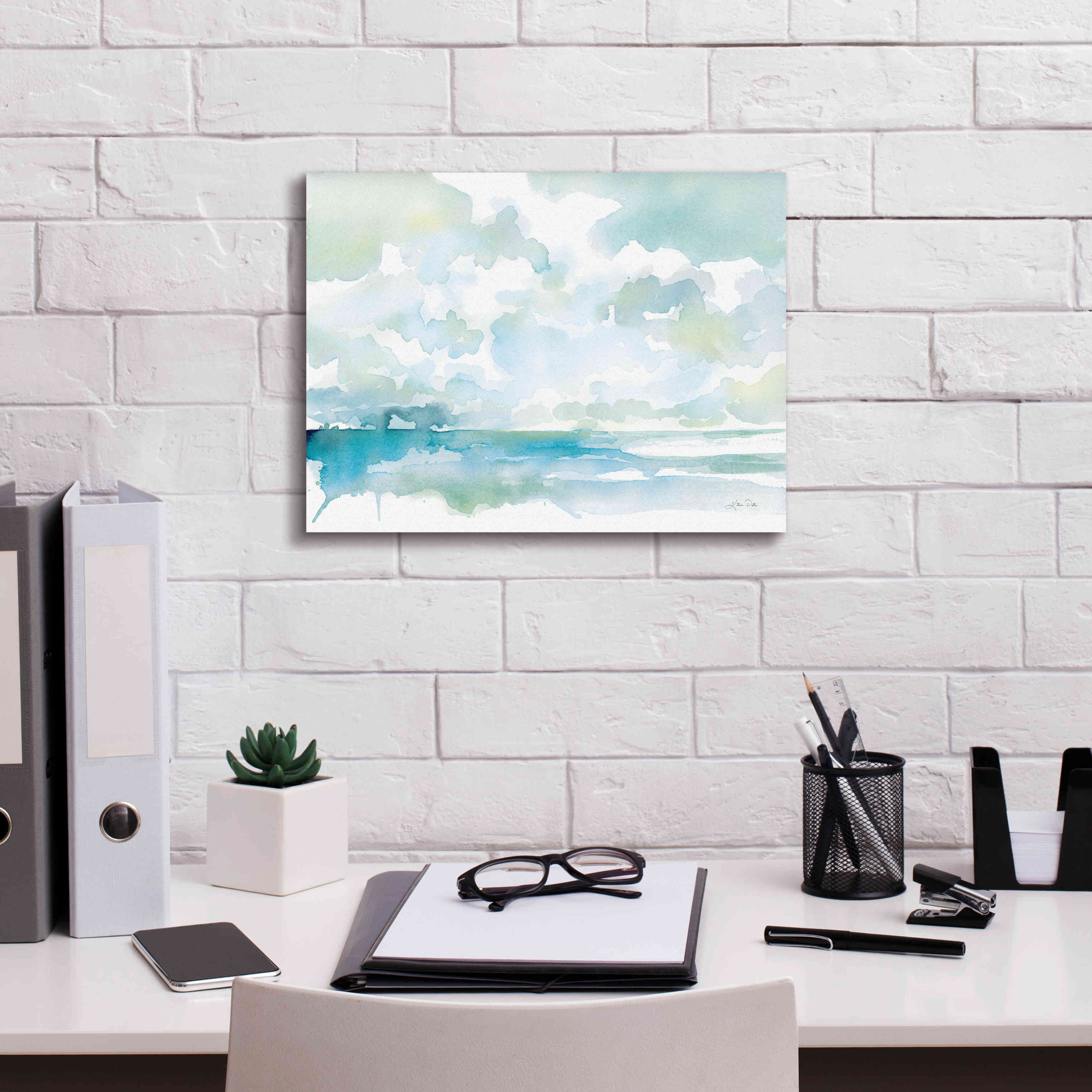 'Ocean Dreaming Pale Blue' by Katrina Pete, Giclee Canvas Wall Art,16x12