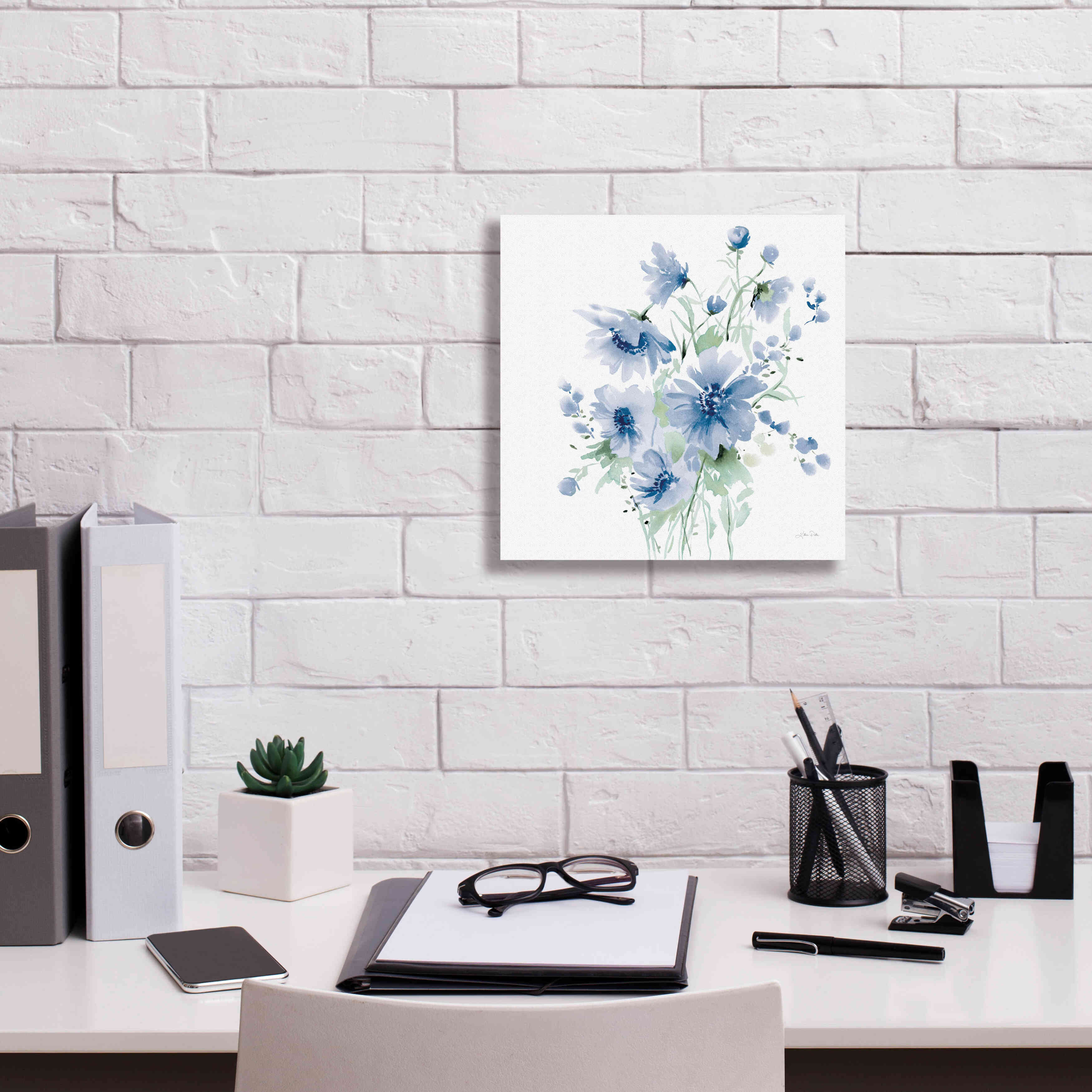 'Secret Garden Bouquet I Blue Light' by Katrina Pete, Giclee Canvas Wall Art,12x12
